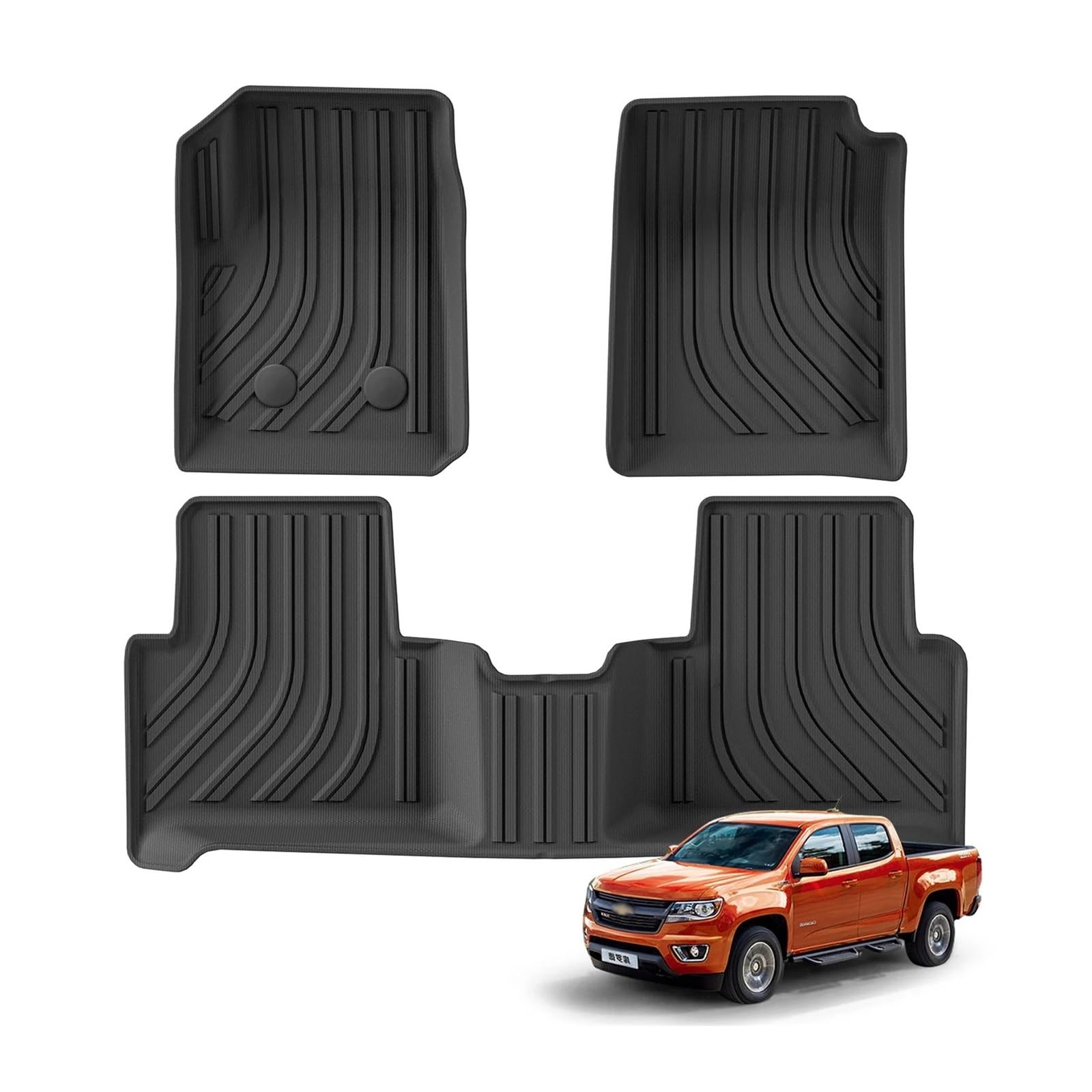 All-Weather TPE Floor Mats for Chevy Colorado 2015–2022