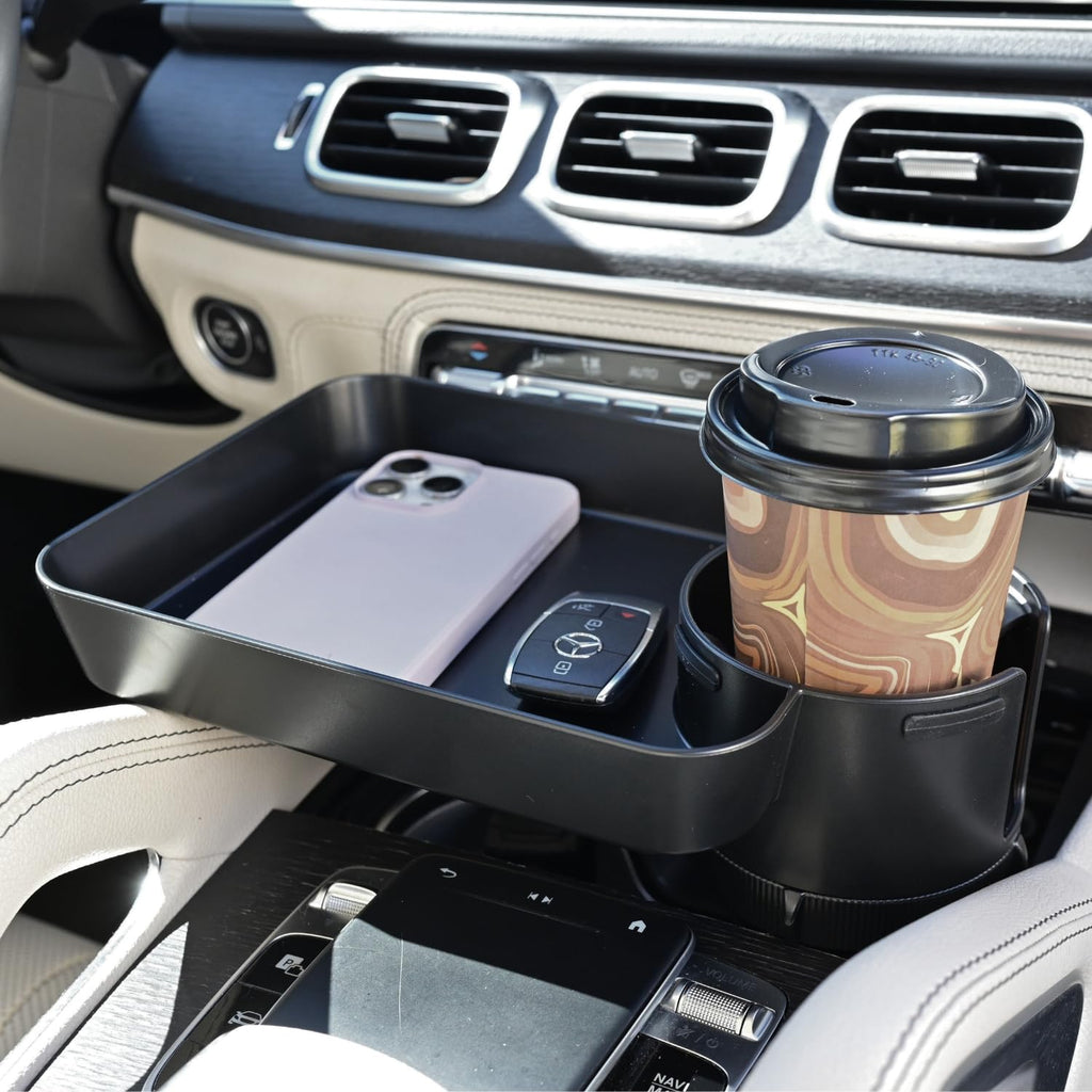 Adjustable Kids Car Seat Snack Tray with Anti-Shake Cup Holder