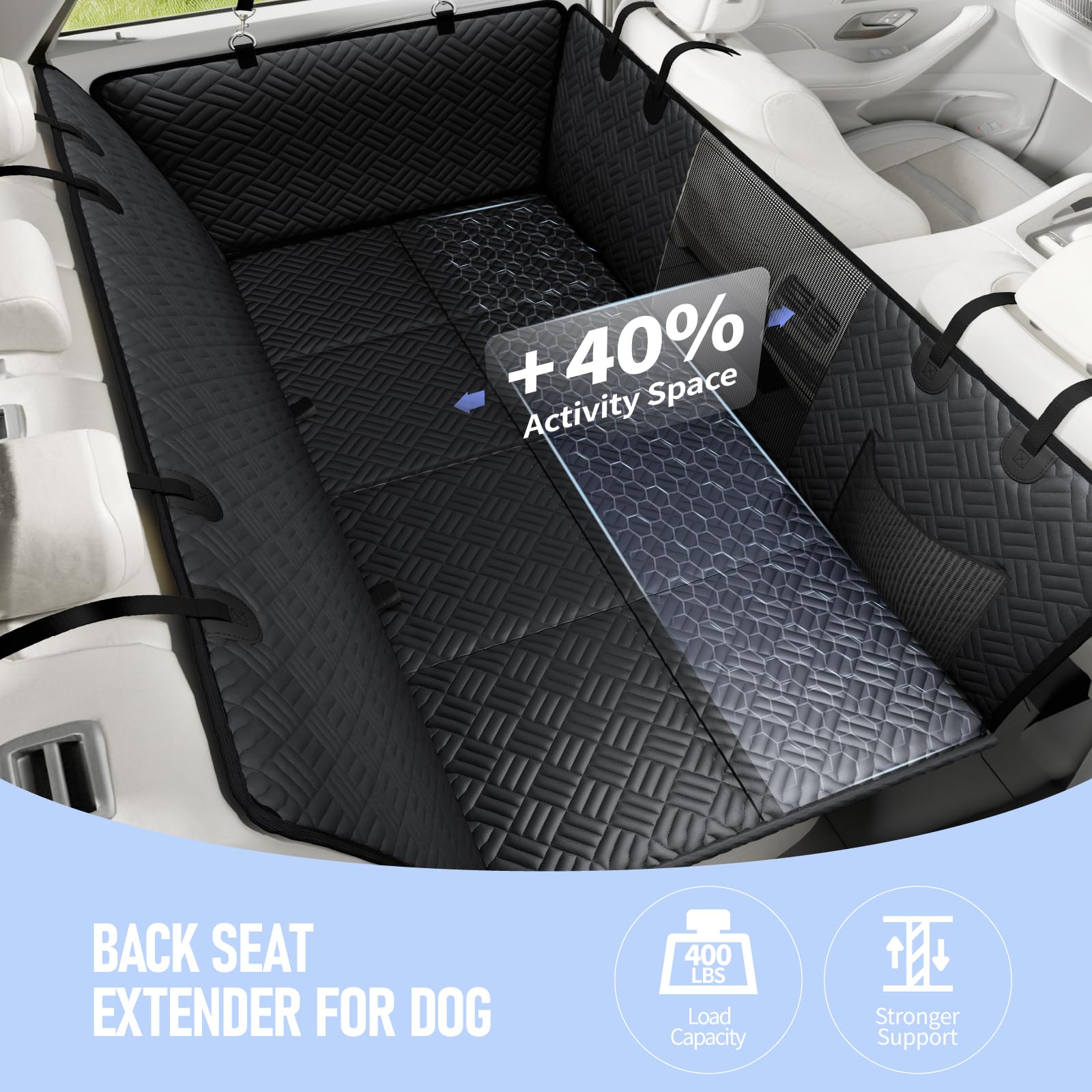 Hard-Bottom Dog Car Seat Cover & Back Seat Extender