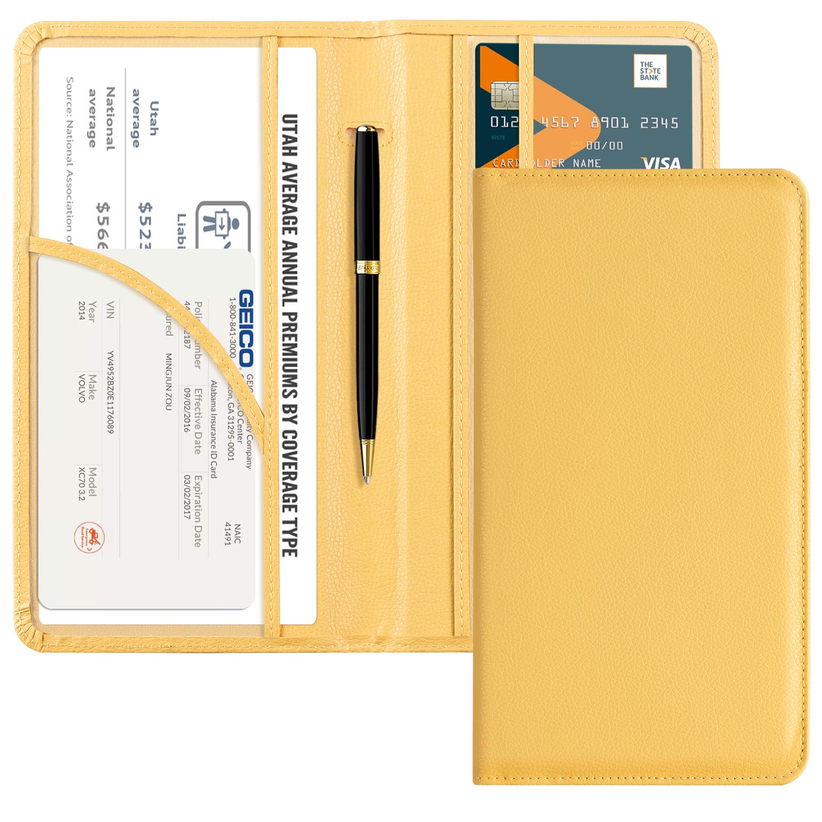 Car Registration & Insurance Holder for Glove Box Storage