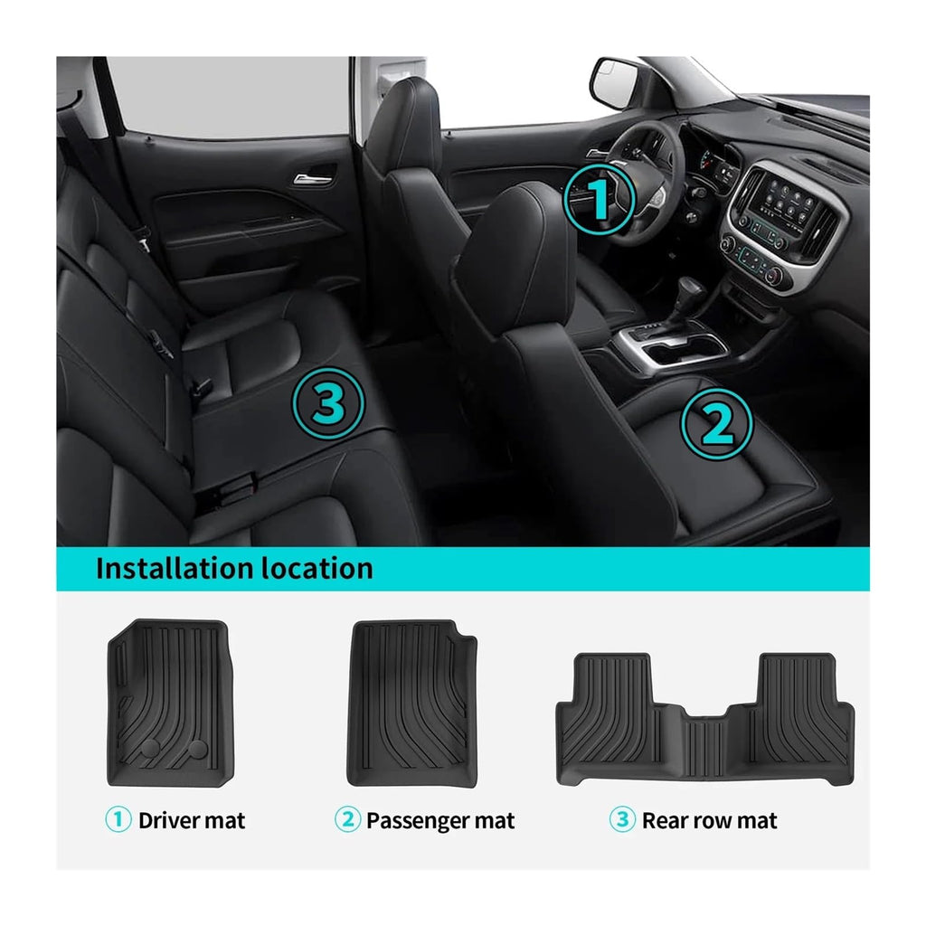 All-Weather TPE Floor Mats for Chevy Colorado 2015–2022