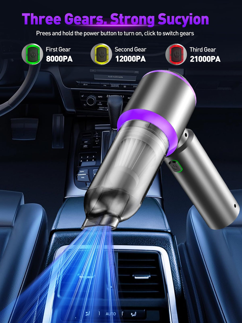 Cordless 4-in-1 High-Power Car Vacuum & Air Duster