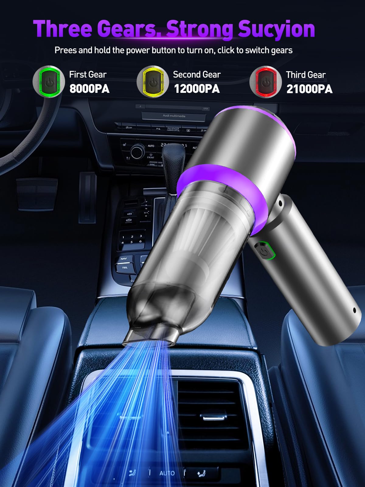Cordless 4-in-1 High-Power Car Vacuum & Air Duster