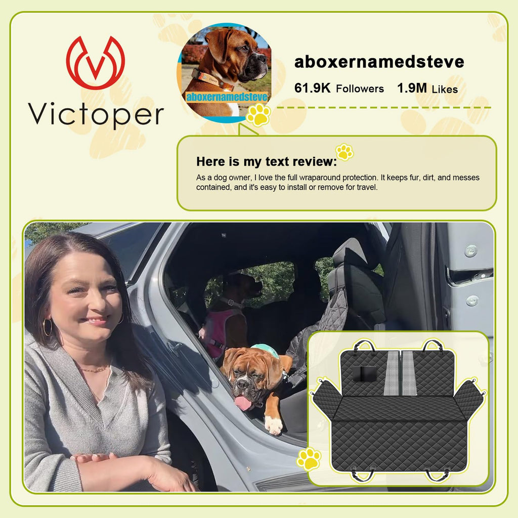 Waterproof 600D Dog Car Seat Cover Hammock for Cars & SUVs