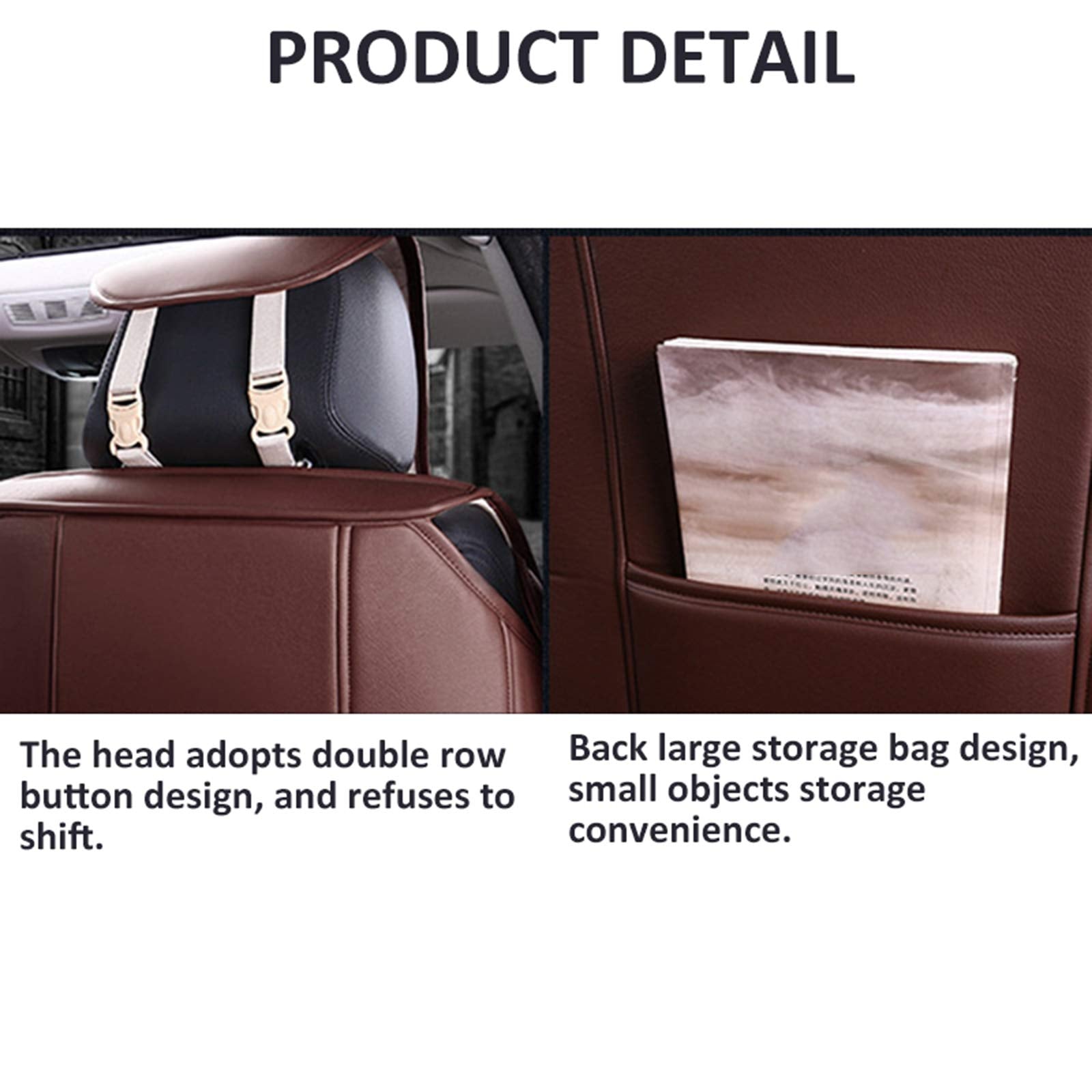 Universal 5-Seat Waterproof PU Leather Car Seat Covers