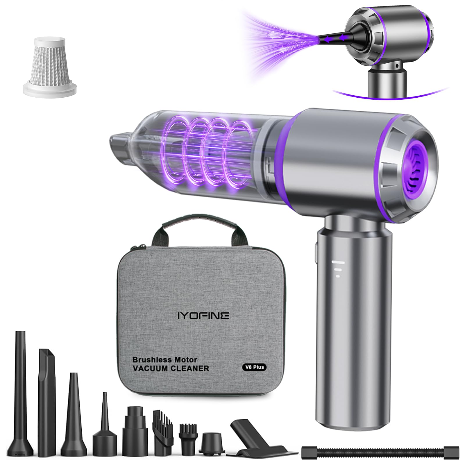 Cordless 4-in-1 High-Power Car Vacuum & Air Duster