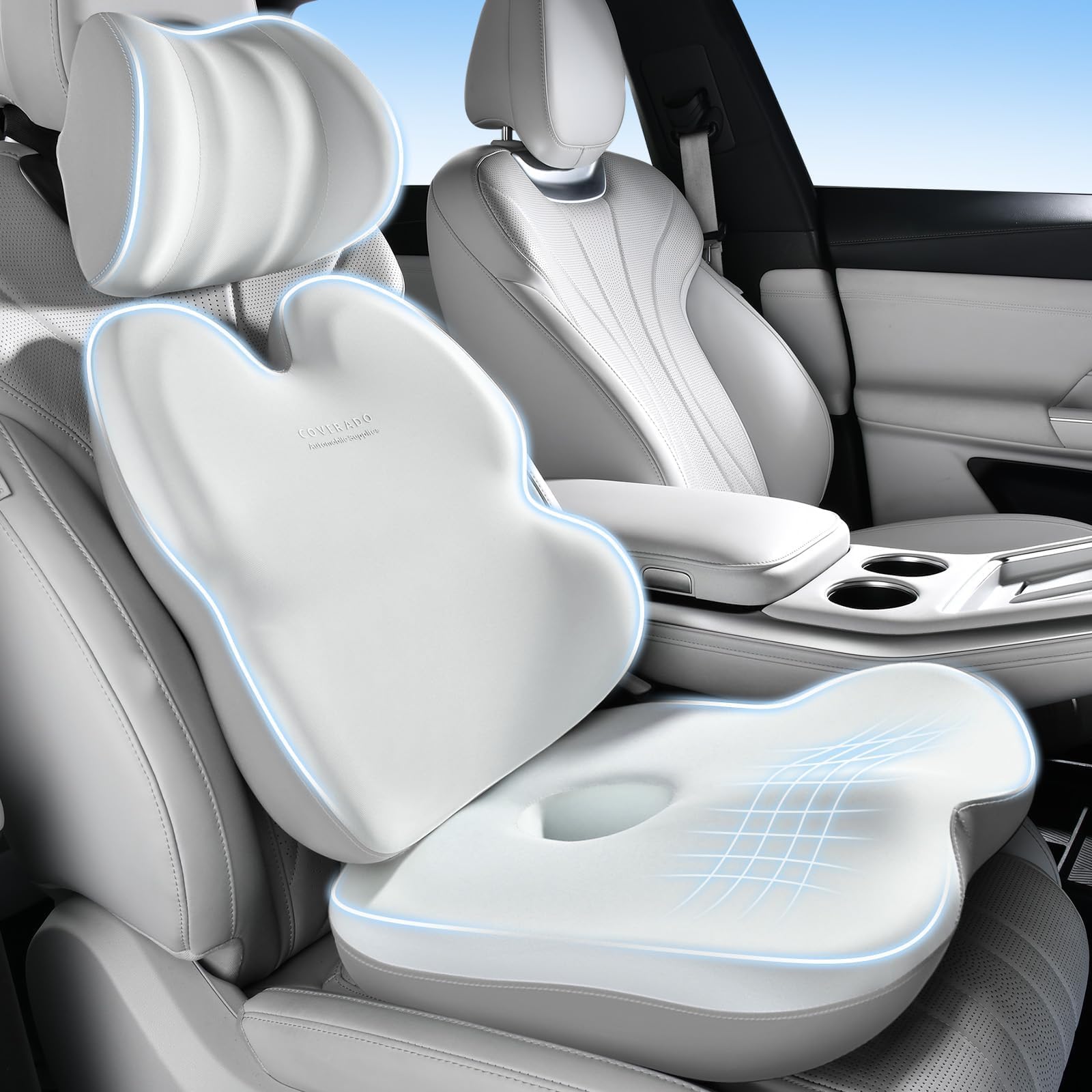 Ergonomic Memory Foam Car Seat Cushion for Sciatica Relief