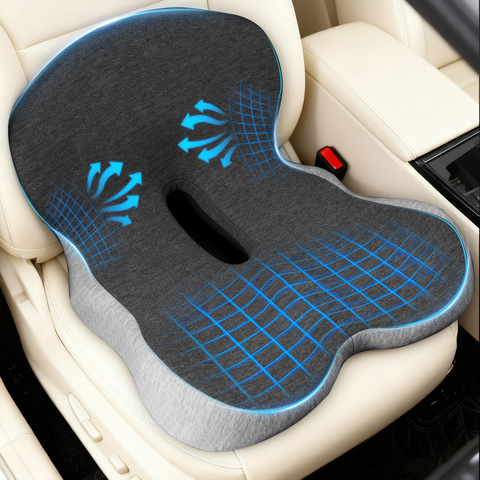 Memory Foam Car Seat Cushion with Back Support for Drivers