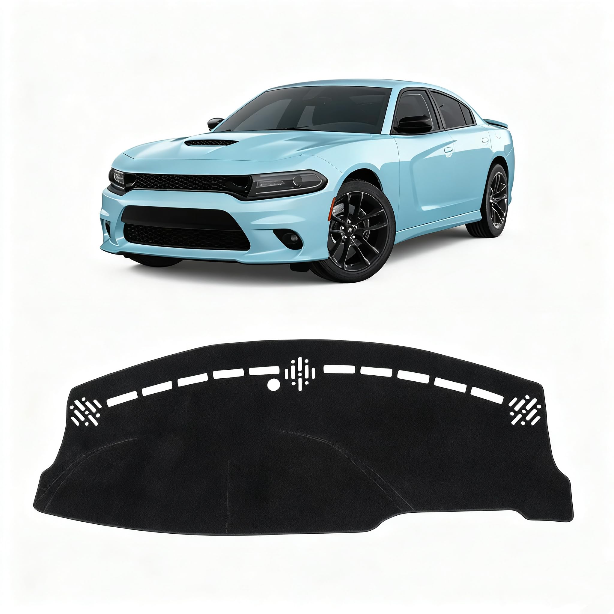 Gray & Black Non-Slip Dashboard Cover for Left-Hand Drive