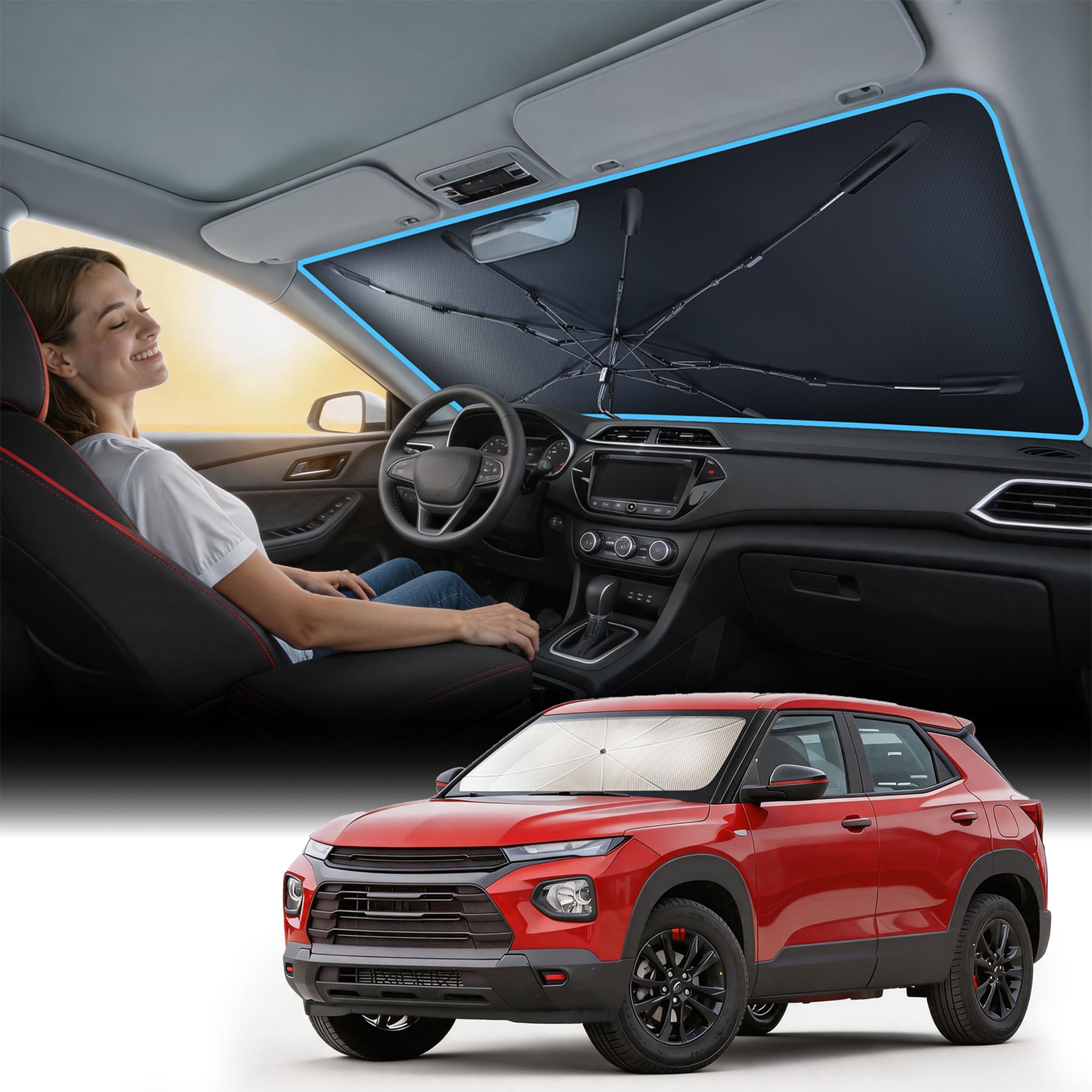 Foldable Windshield Sun Shade Umbrella for Cars