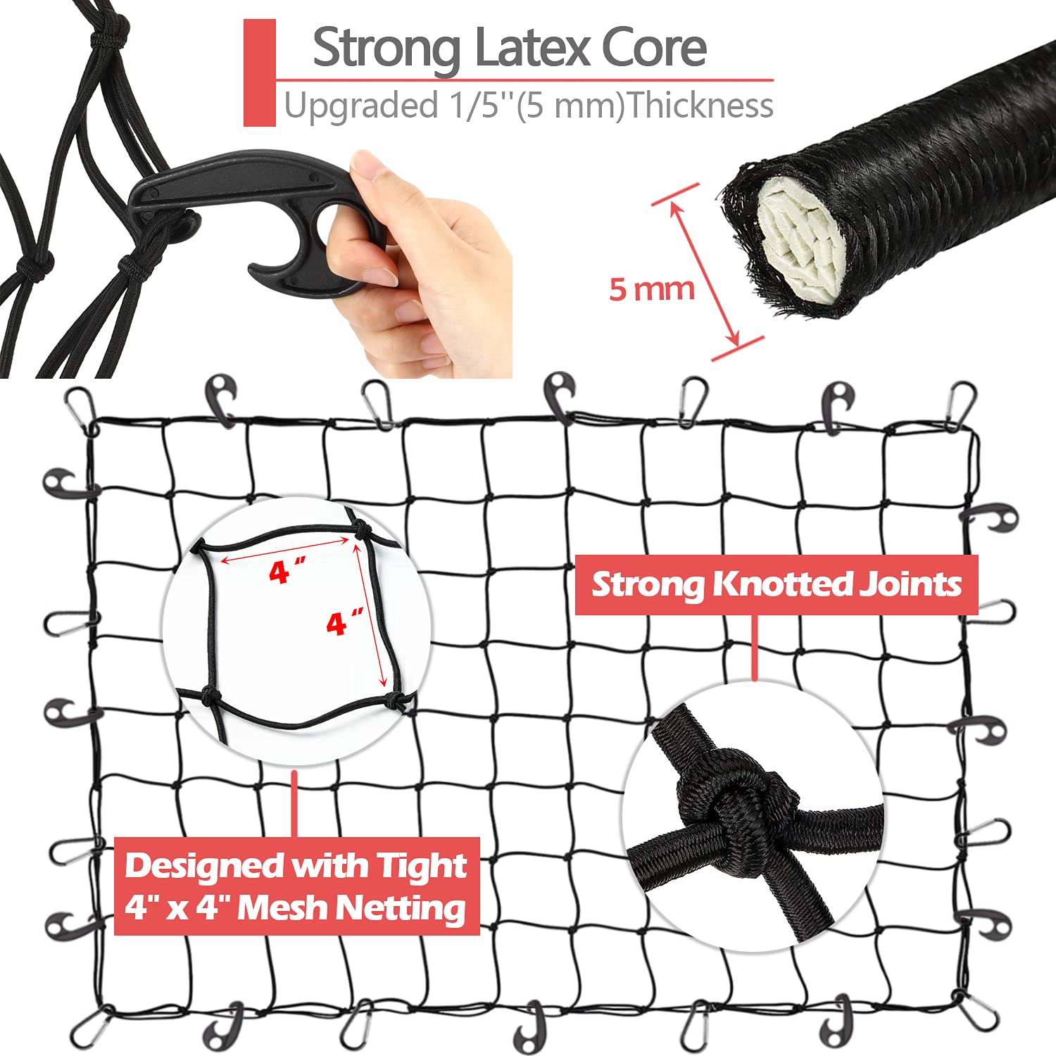 Universal Car Cargo Net for Trunk Storage & Organization