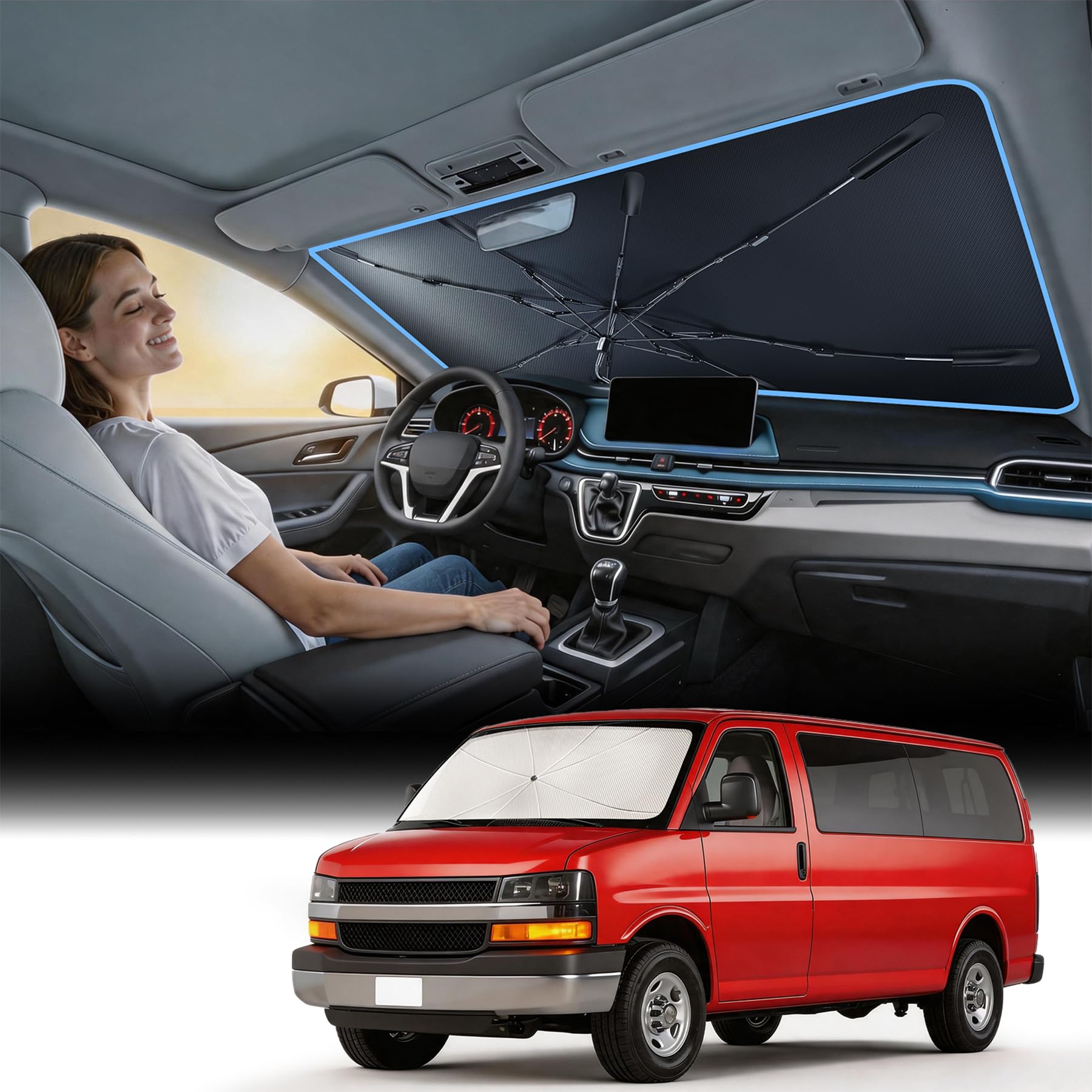 Foldable Windshield Sun Shade Umbrella for Cars
