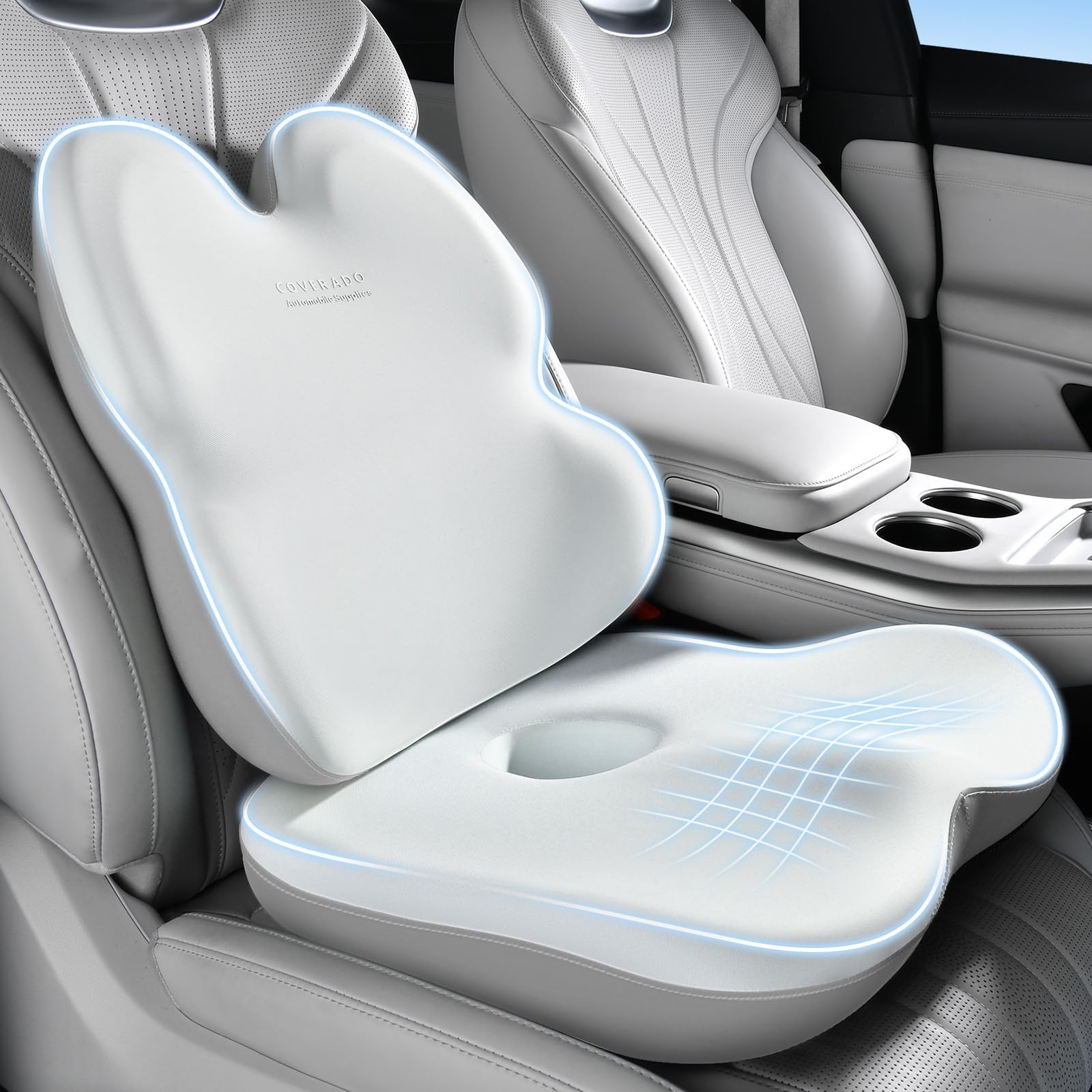 Ergonomic Memory Foam Car Seat Cushion for Sciatica Relief
