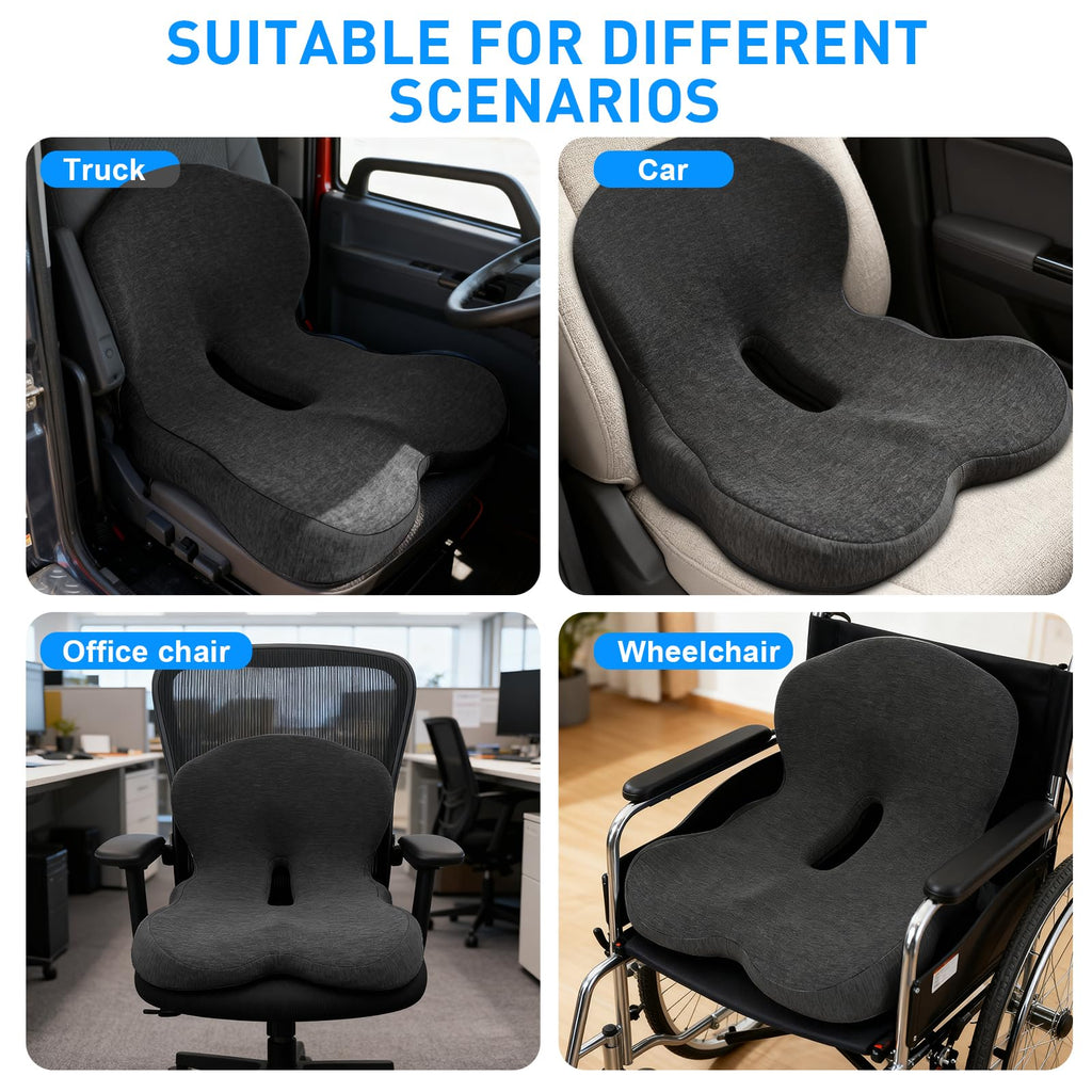 Memory Foam Car Seat Cushion with Back Support for Drivers