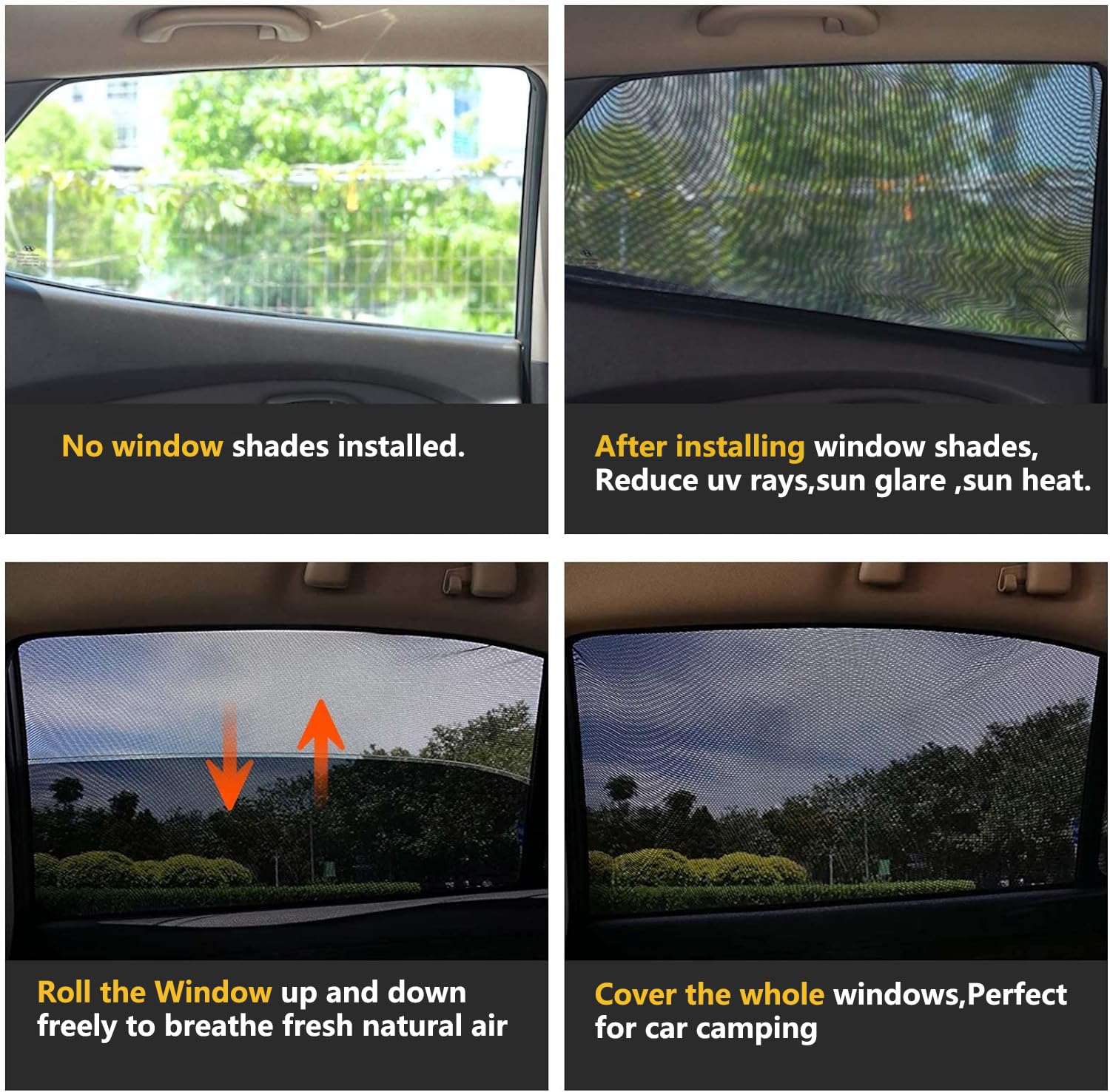 Universal Elastic Rear Side Window Sun Shades for Cars