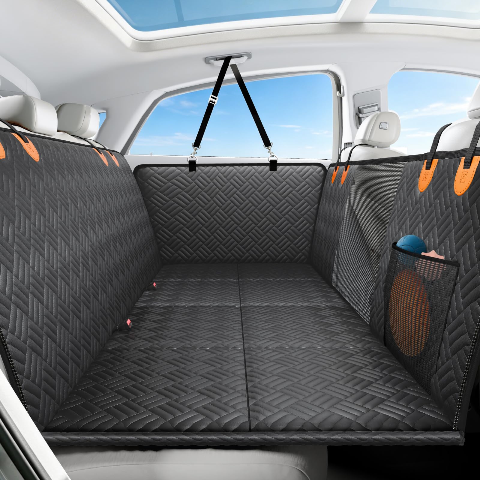 Hard-Bottom Dog Car Seat Cover & Back Seat Extender