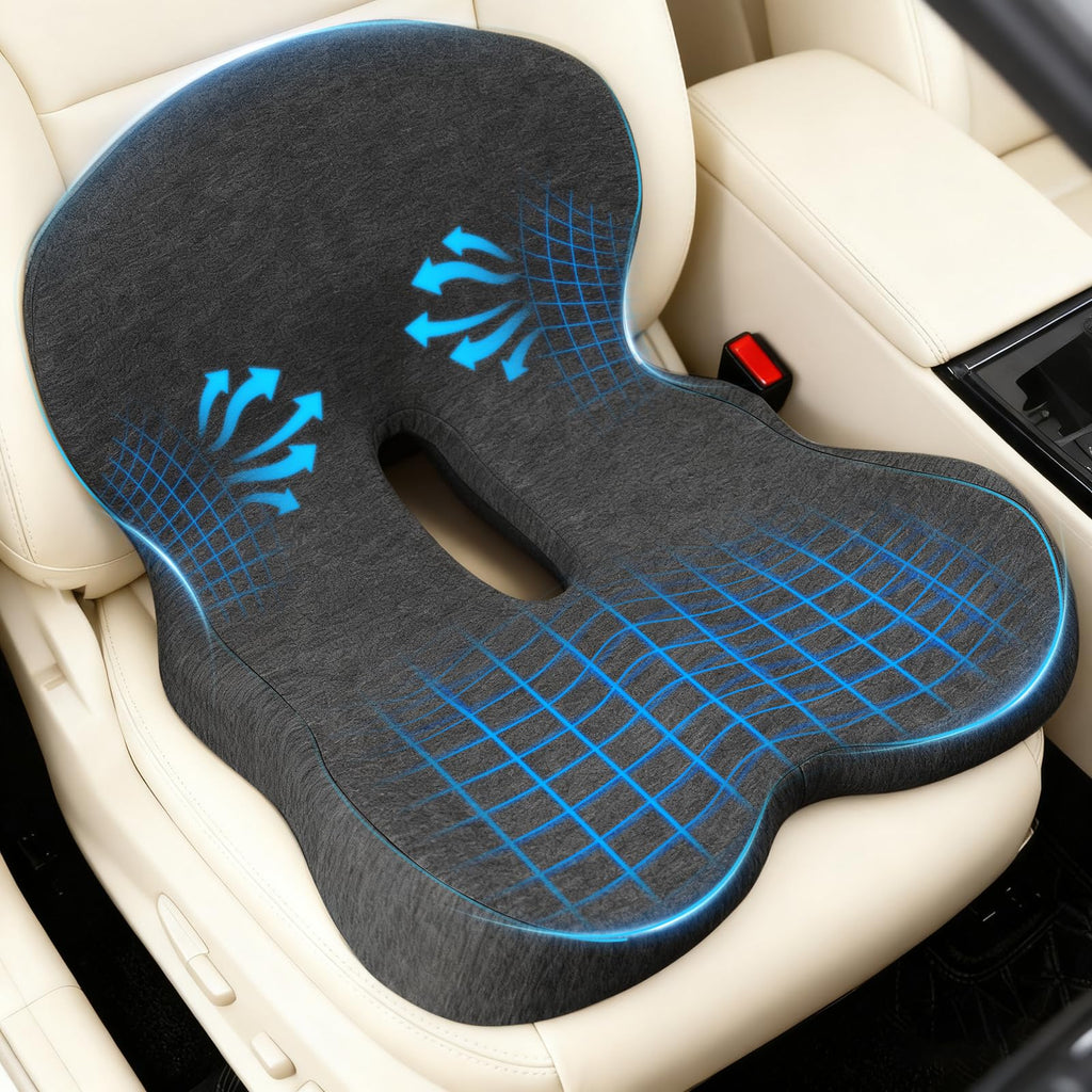 Memory Foam Car Seat Cushion with Back Support for Drivers