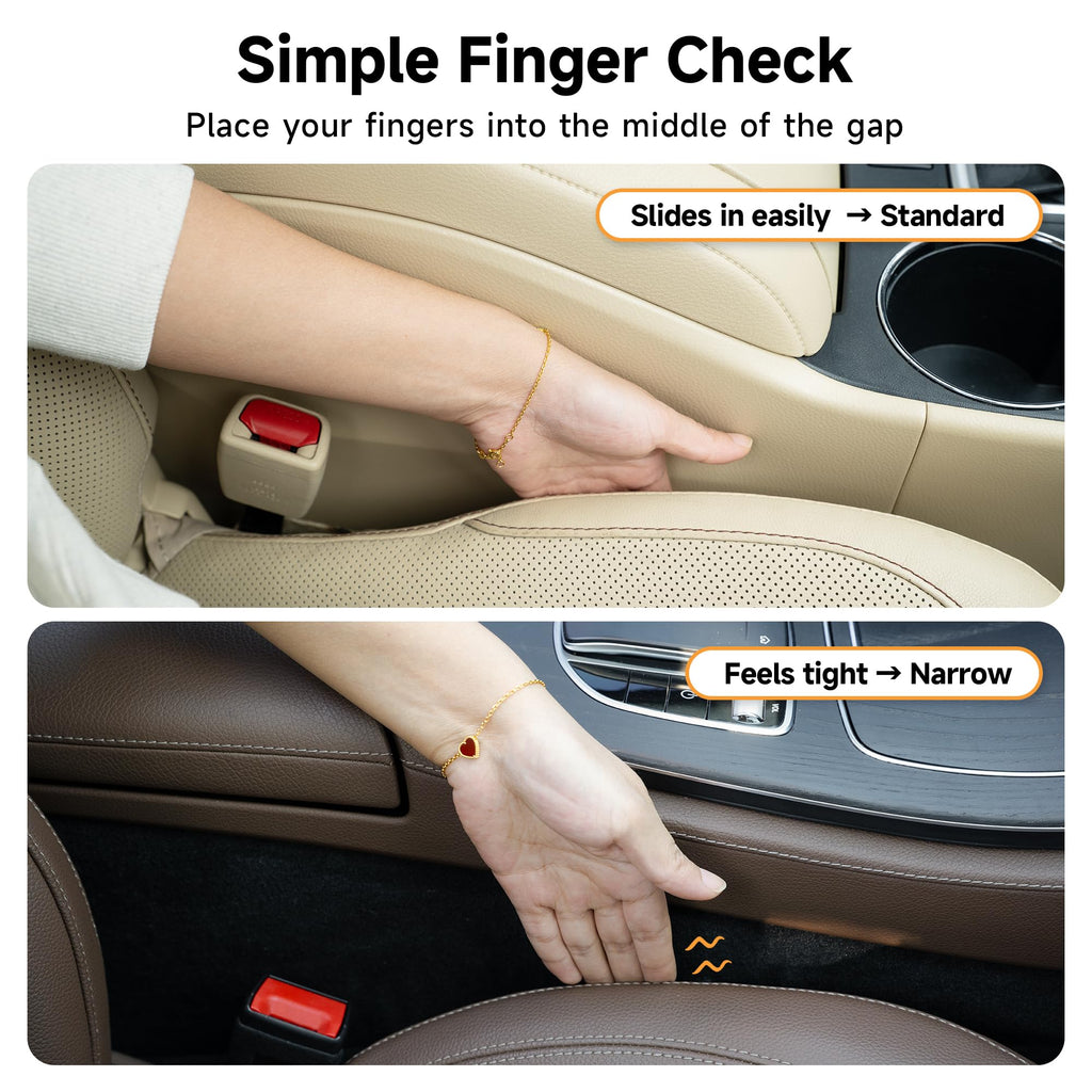 2-Pack 3-in-1 Car Seat Gap Fillers with Organizer & Hook
