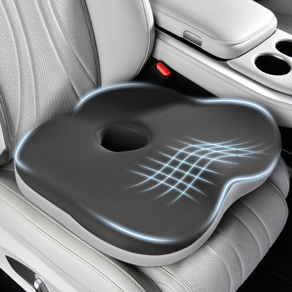 Ergonomic Memory Foam Car Seat Cushion for Sciatica Relief