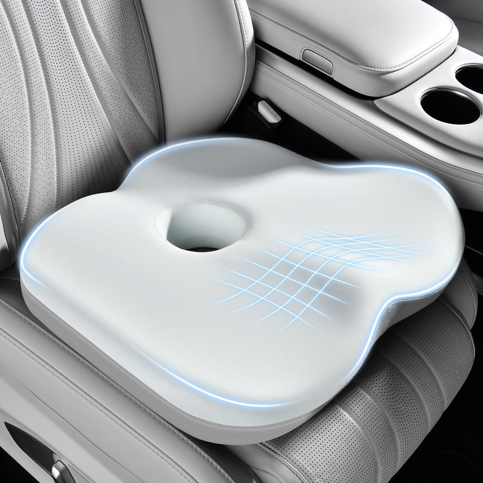 Ergonomic Memory Foam Car Seat Cushion for Sciatica Relief