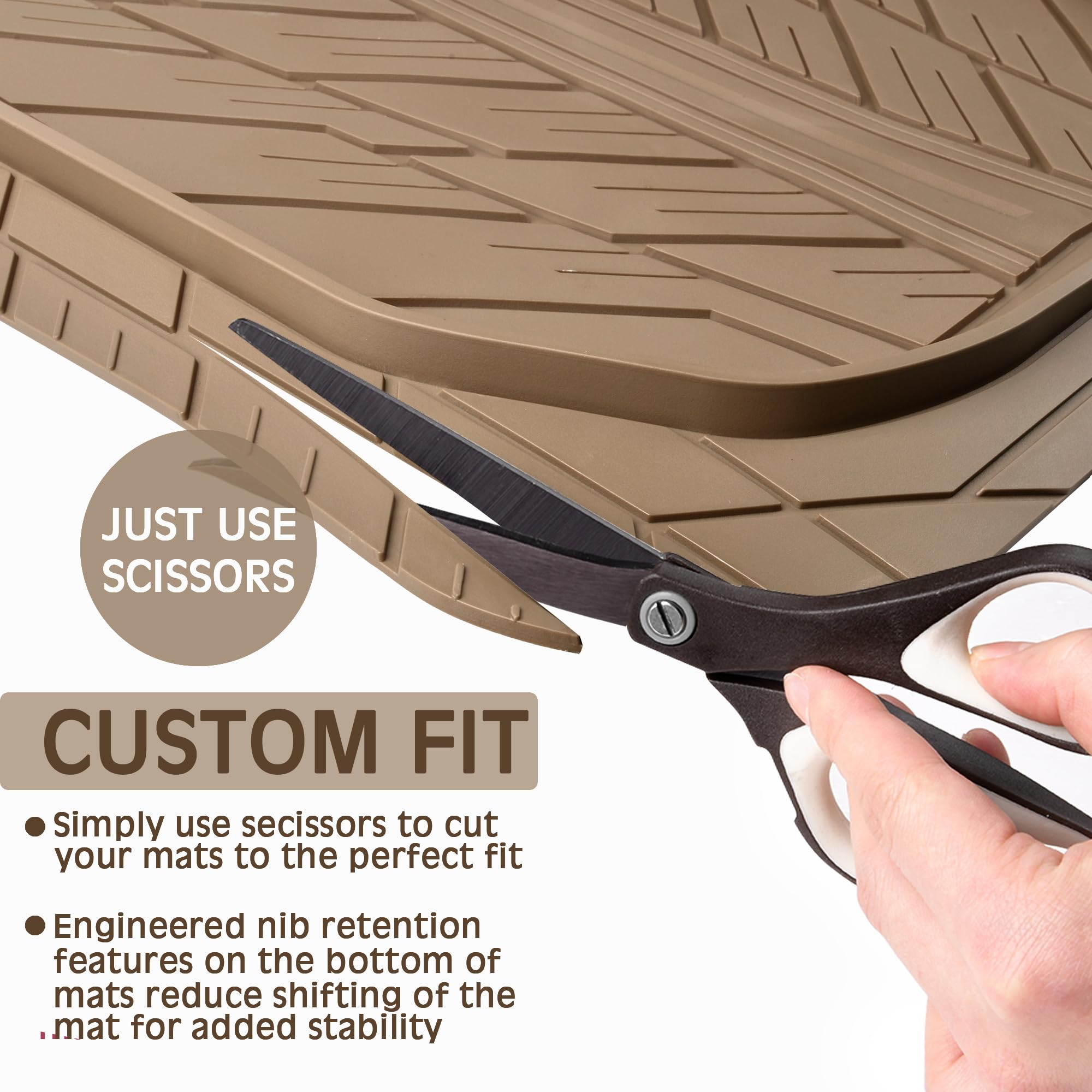 All-Weather Rubber Car Floor Mats for Interior Protection