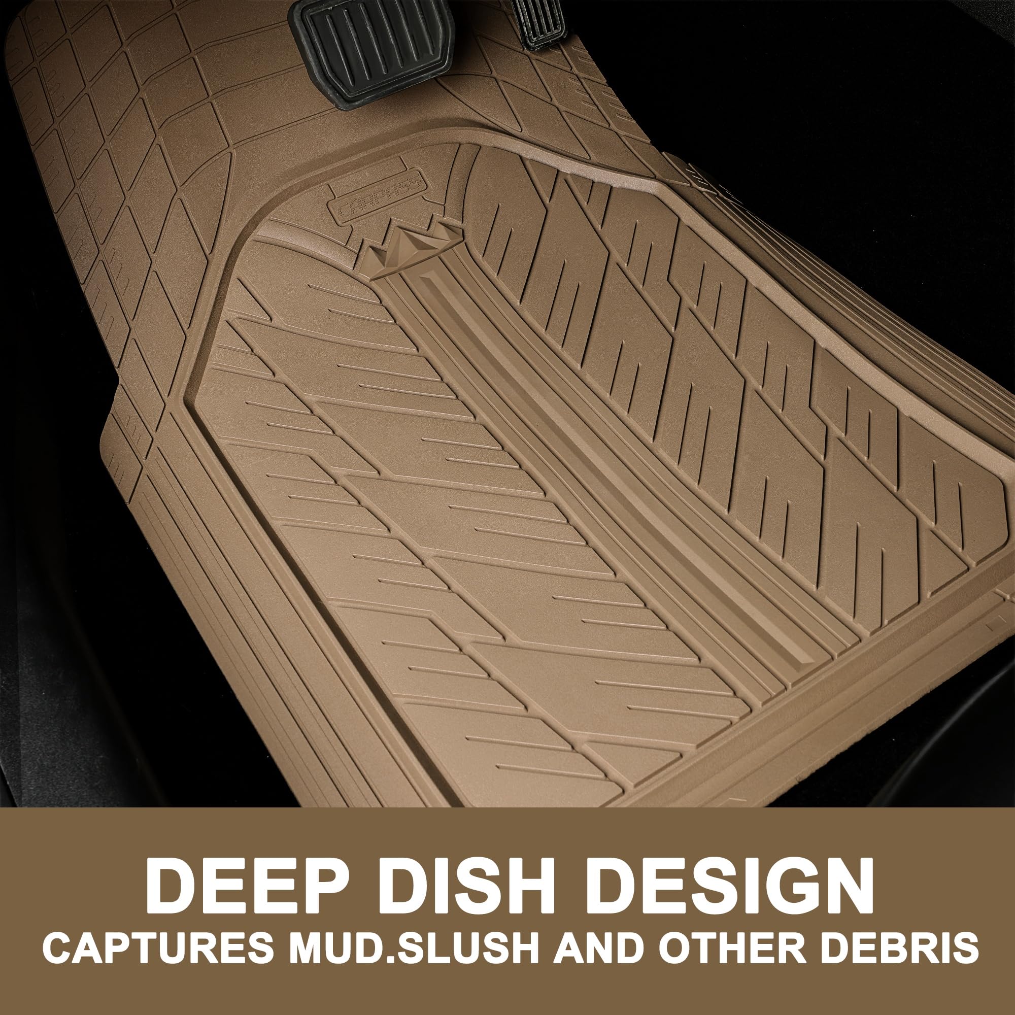 All-Weather Rubber Car Floor Mats for Interior Protection