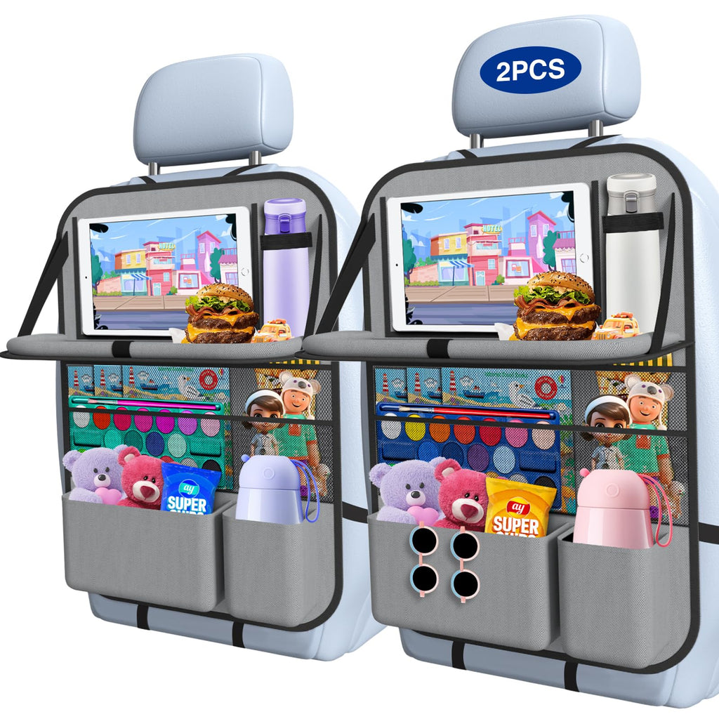 Backseat Car Organizer with Storage Pockets & Kick Mat
