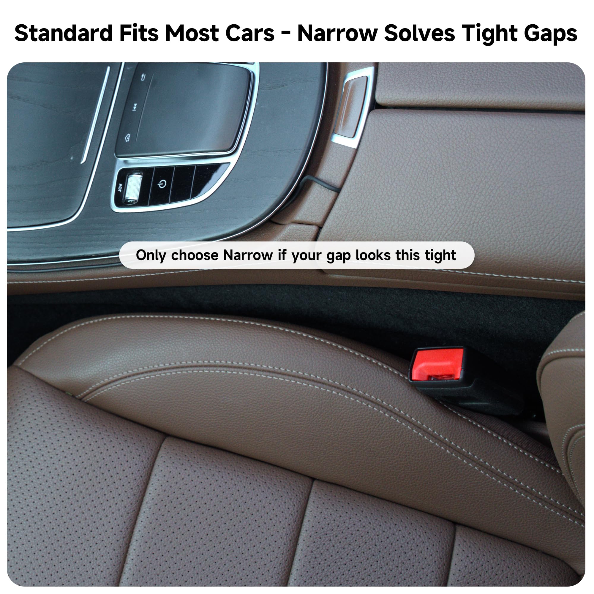 2-Pack 3-in-1 Car Seat Gap Fillers with Organizer & Hook