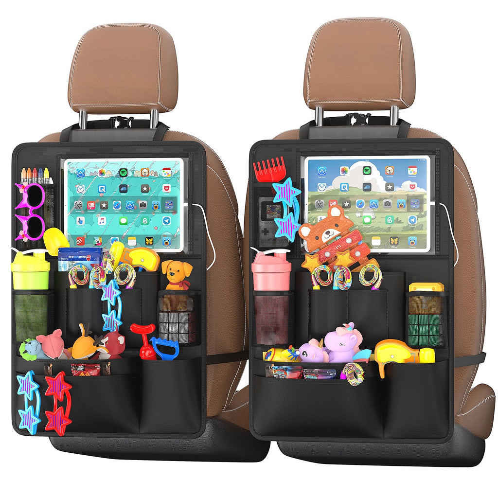 Backseat Car Organizer with Storage Pockets & Kick Mat