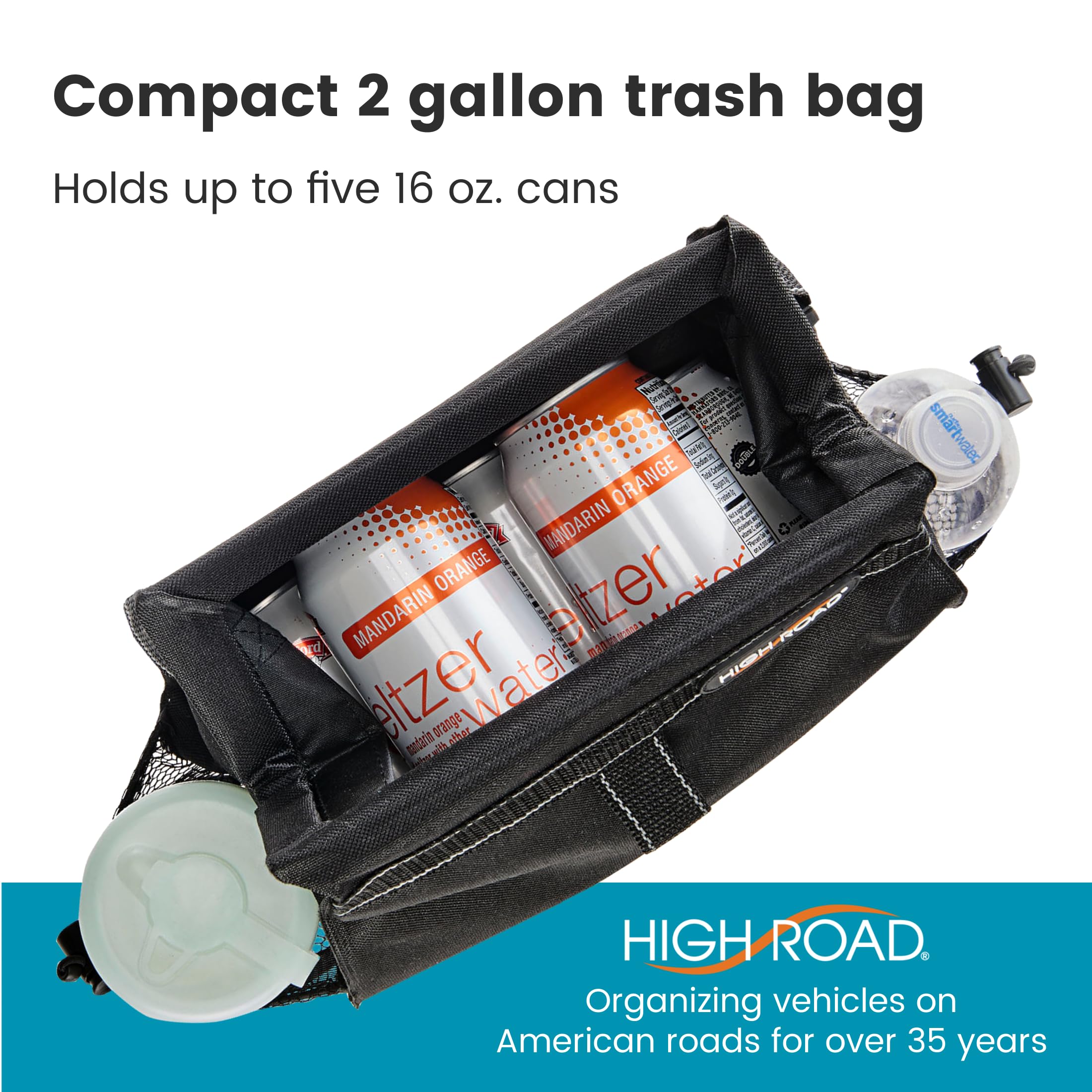 2-Gallon Car Organizer with Trash Bin & Tissue Holder