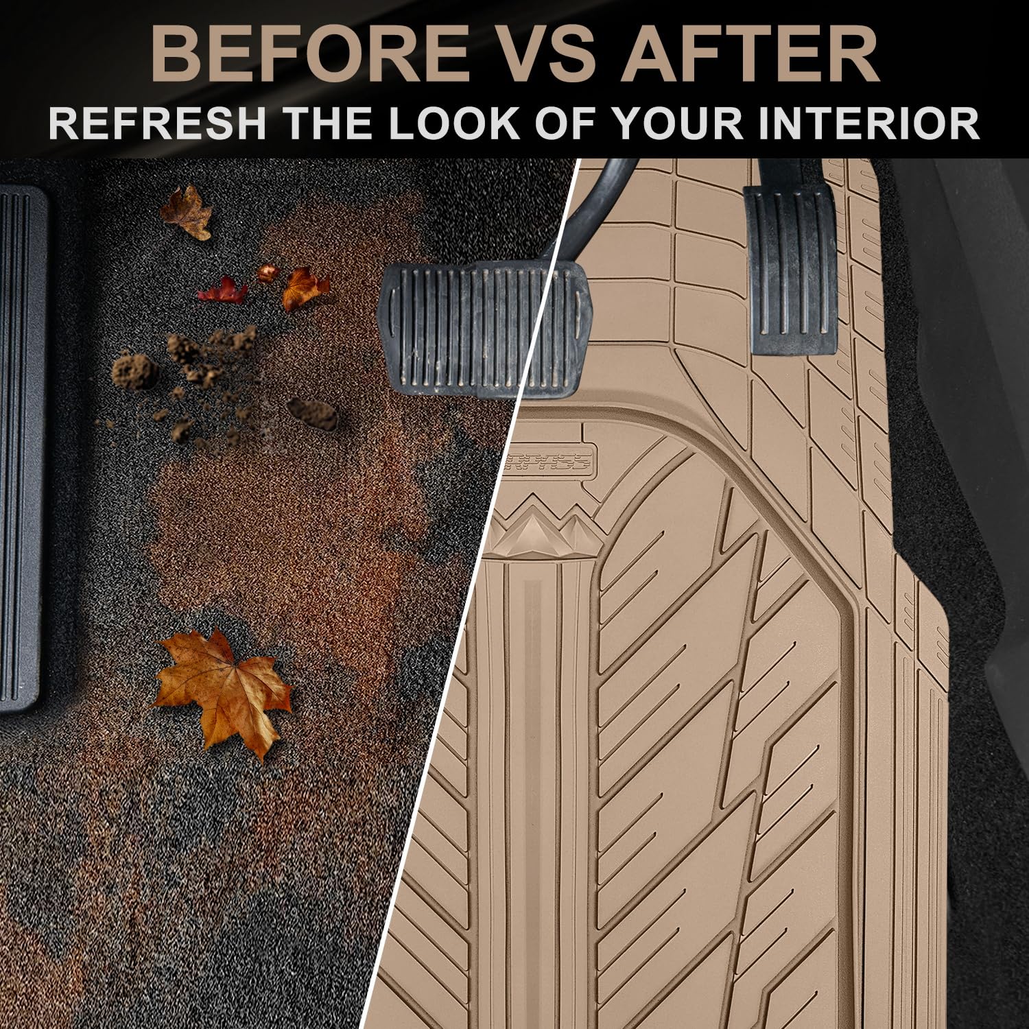 All-Weather Rubber Car Floor Mats for Interior Protection