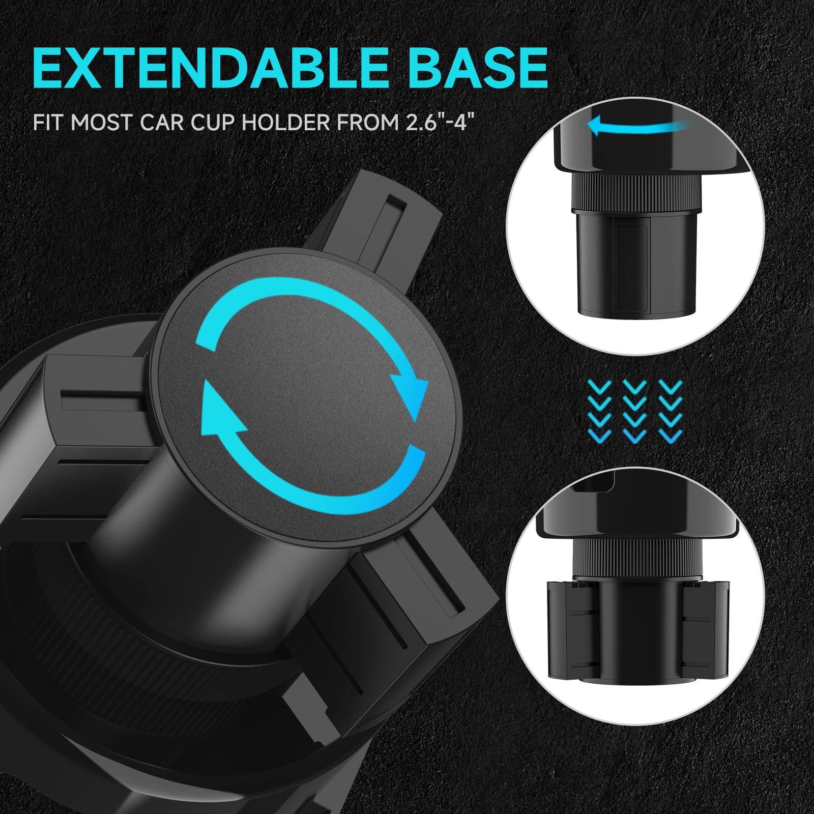 9.5-Inch Detachable Car Cup Holder Food Tray Table