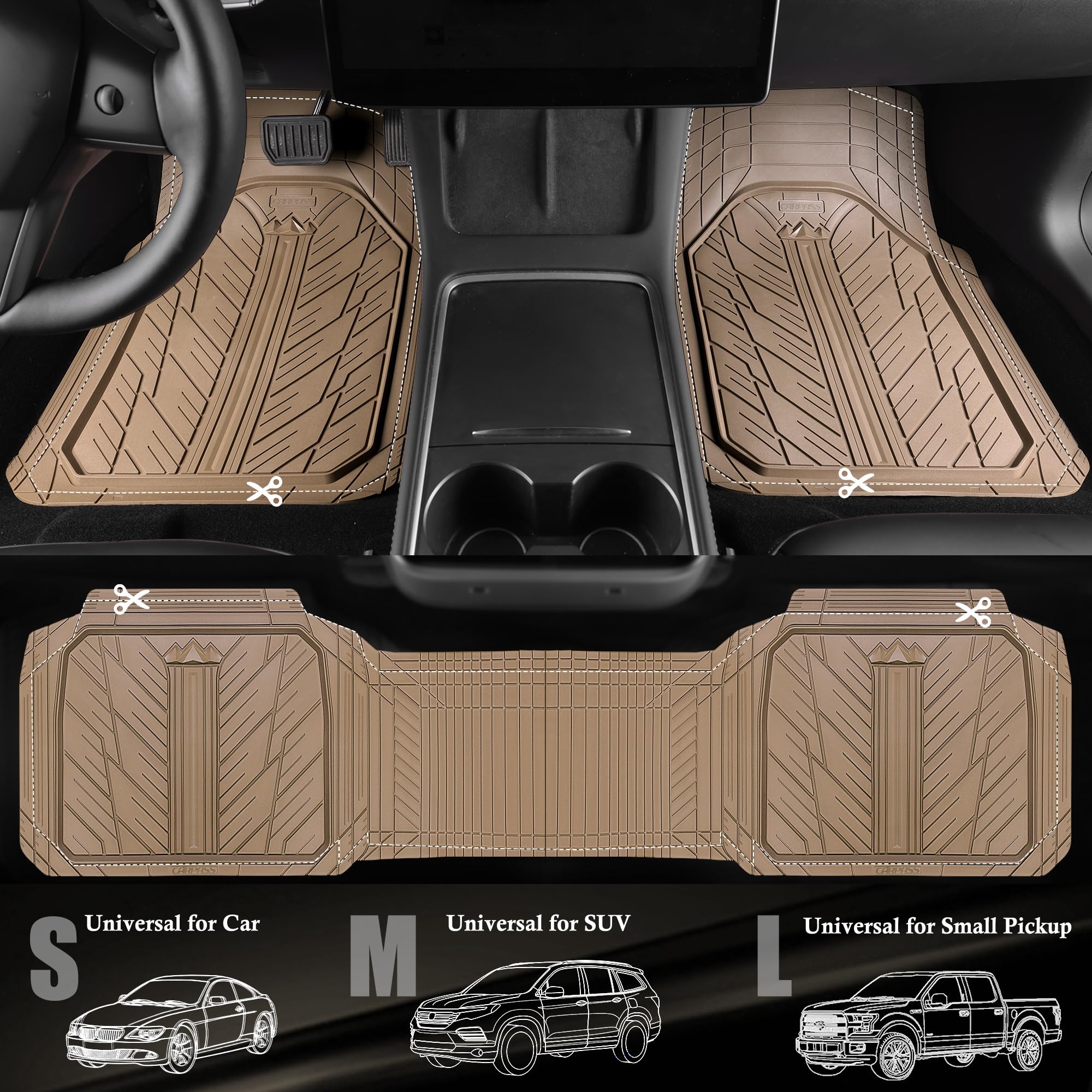 All-Weather Rubber Car Floor Mats for Interior Protection