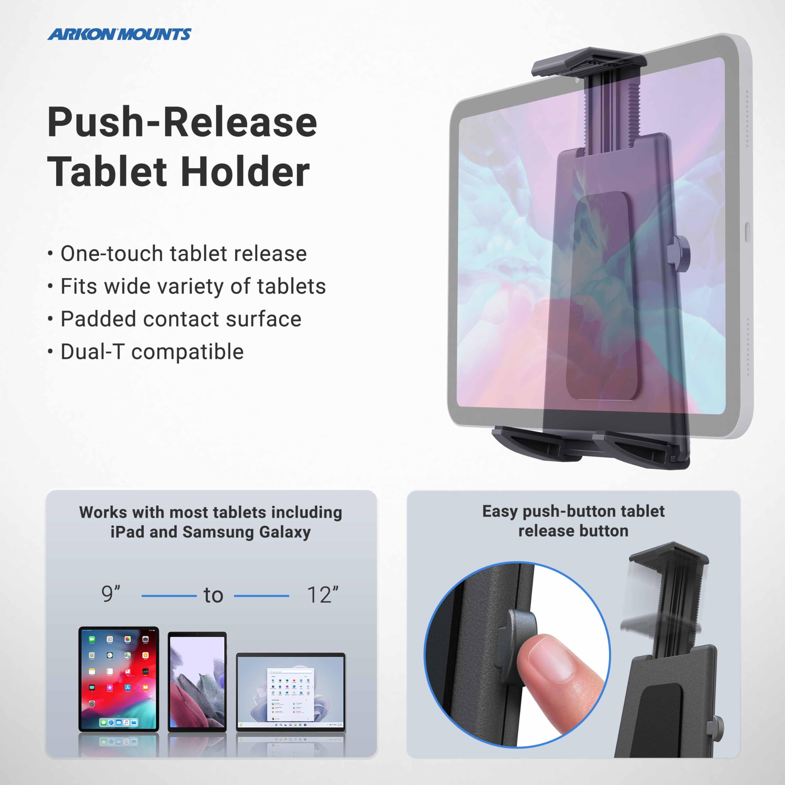 Professional Car Tablet & Keyboard Tray Mount for iPad and Samsung