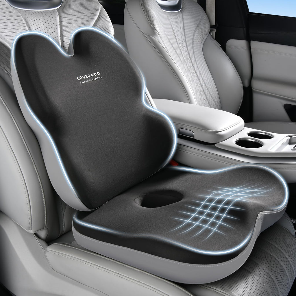 Ergonomic Memory Foam Car Seat Cushion for Sciatica Relief