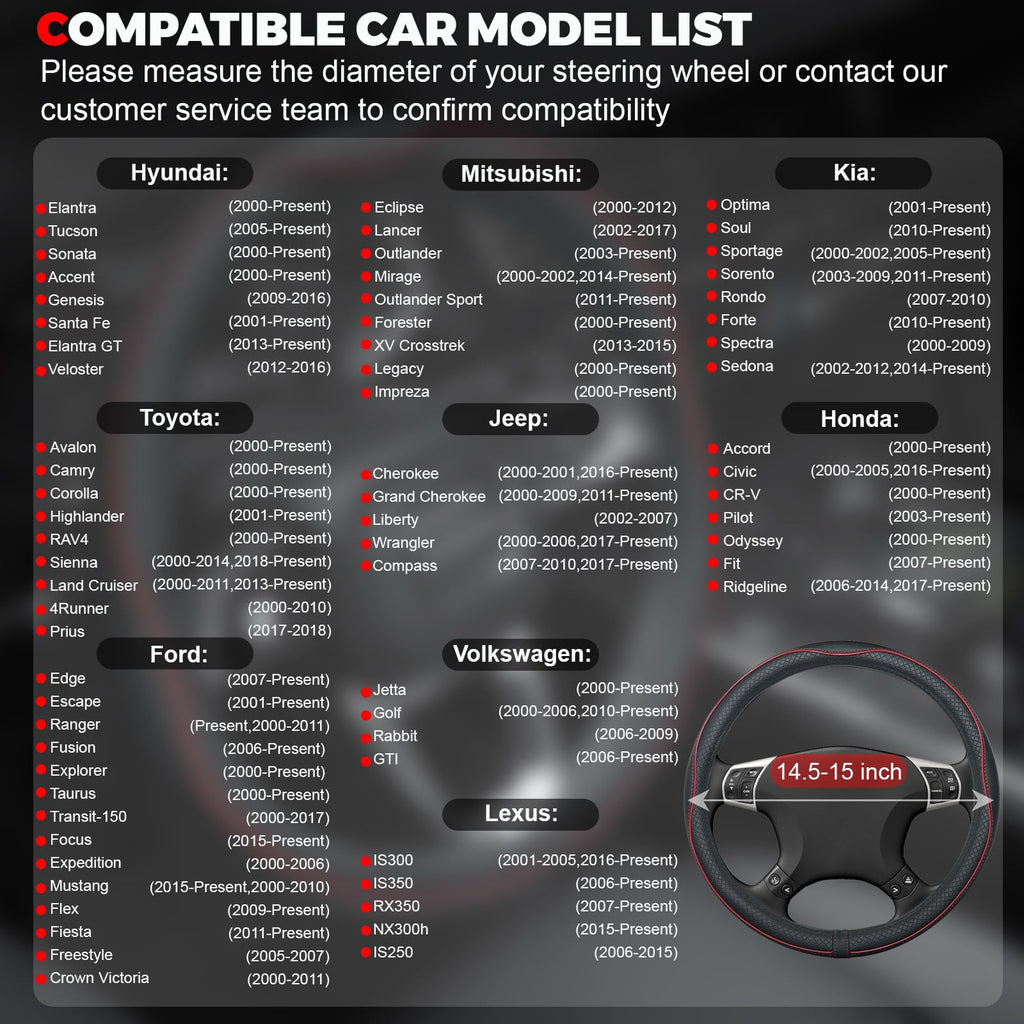 Durable Non-Slip Car Steering Wheel Cover for Daily Driving
