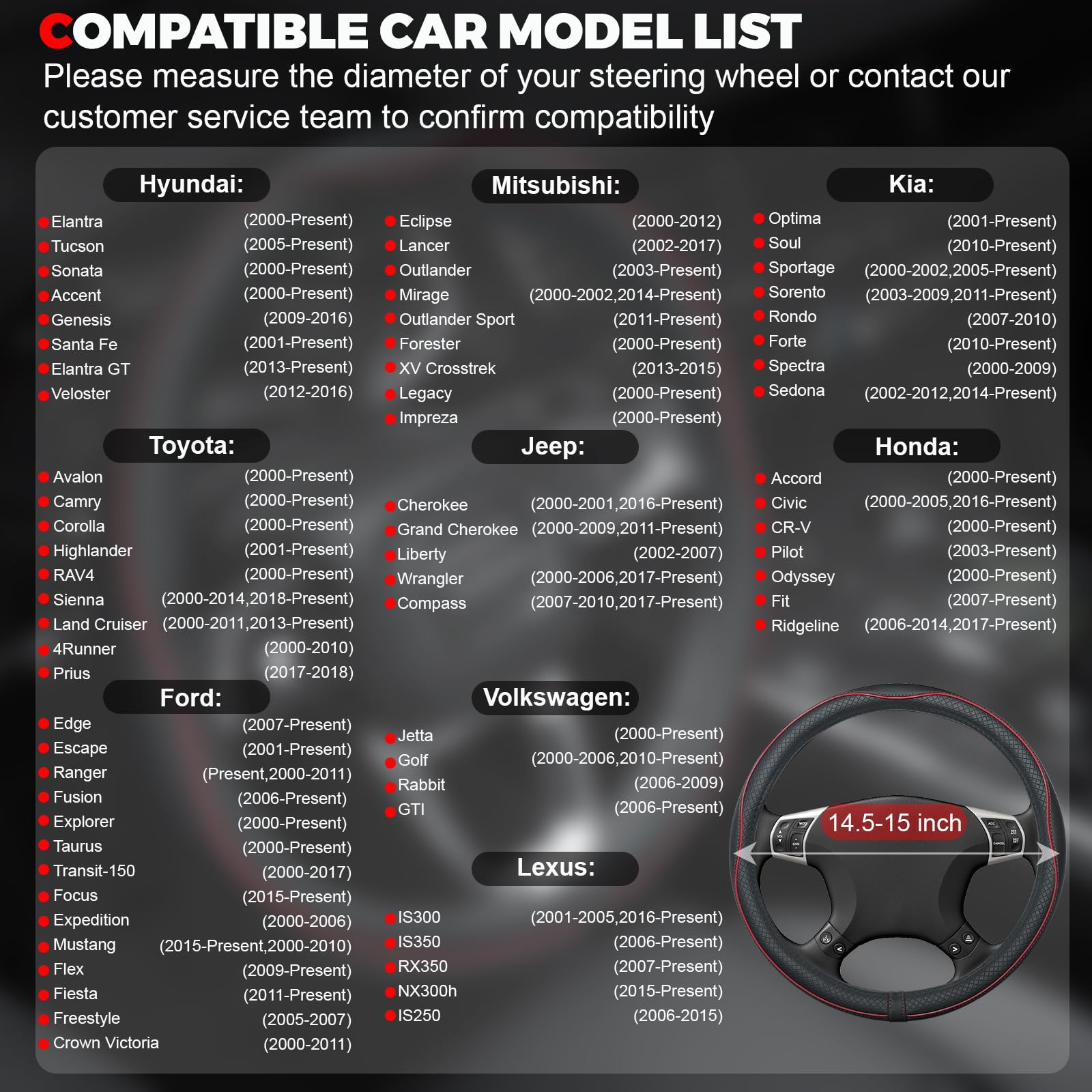Durable Non-Slip Car Steering Wheel Cover for Daily Driving