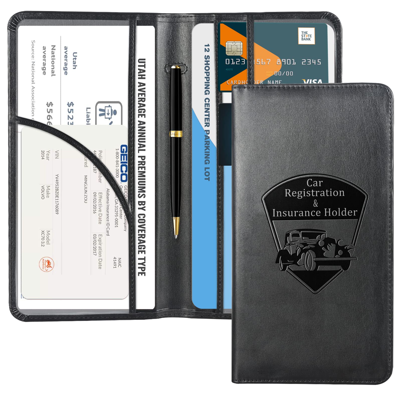 Car Registration & Insurance Holder for Glove Box Storage
