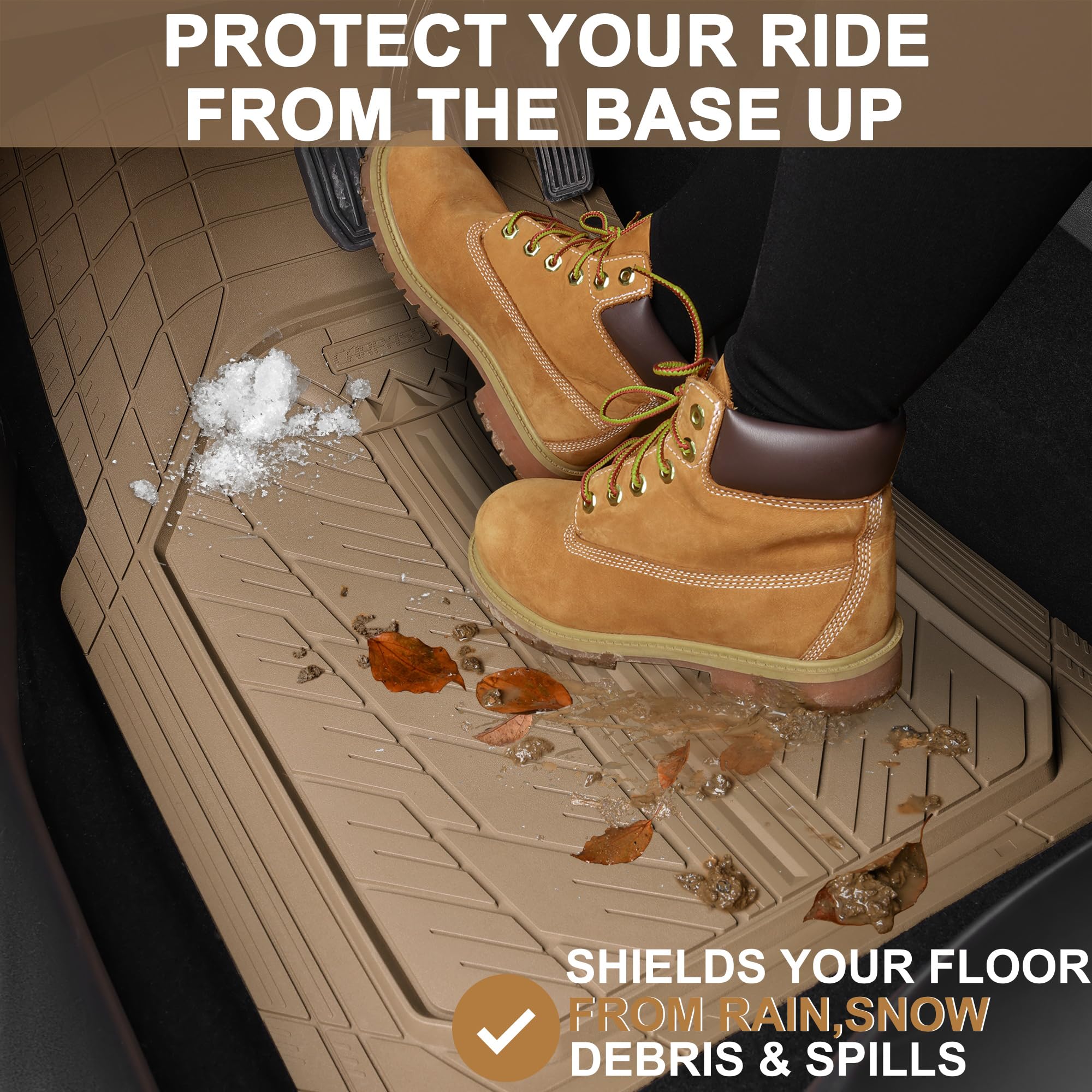 All-Weather Rubber Car Floor Mats for Interior Protection