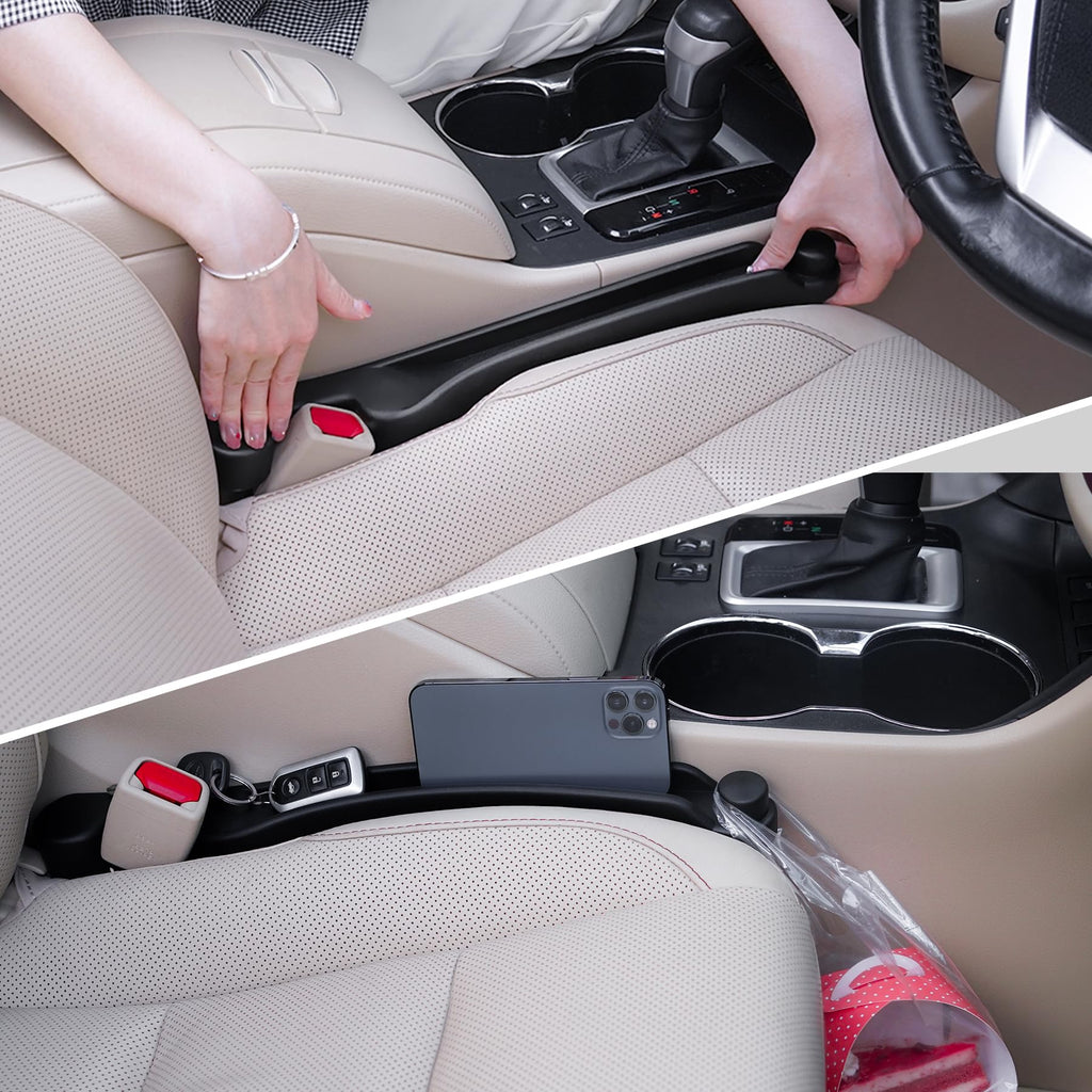 2-Pack 3-in-1 Car Seat Gap Fillers with Organizer & Hook