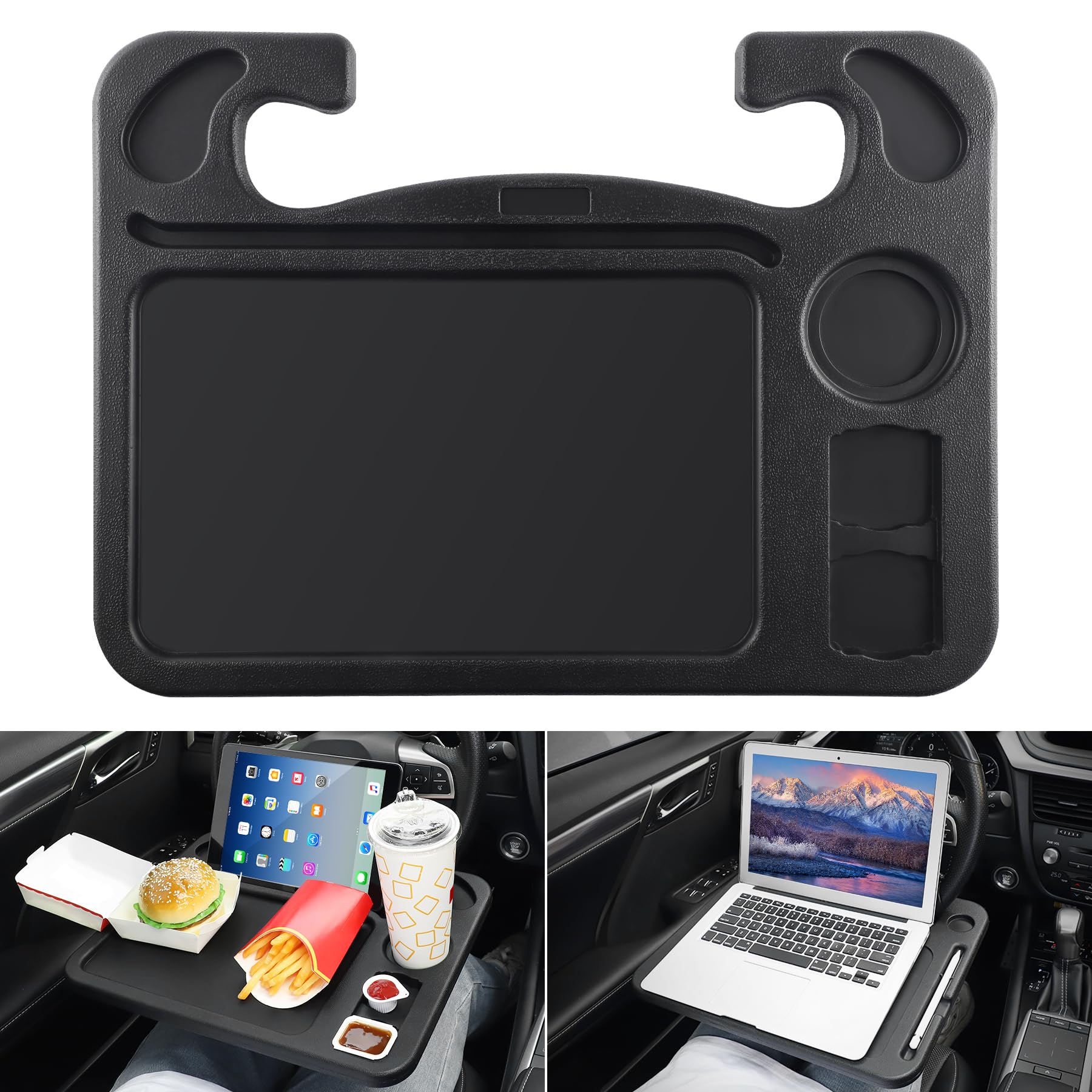 Portable Steering Wheel Desk for Laptop, Food & Work