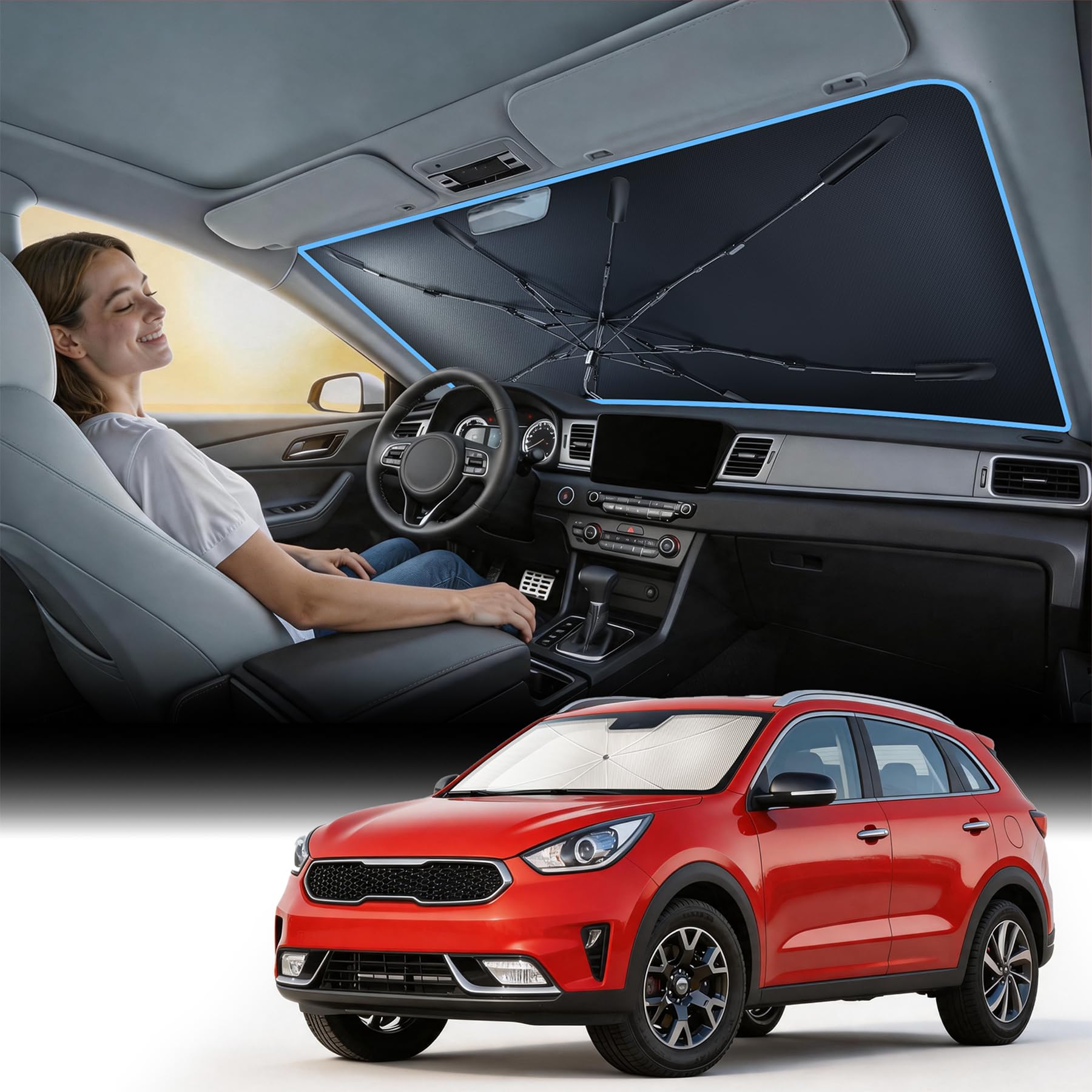 Foldable Windshield Sun Shade Umbrella for Cars