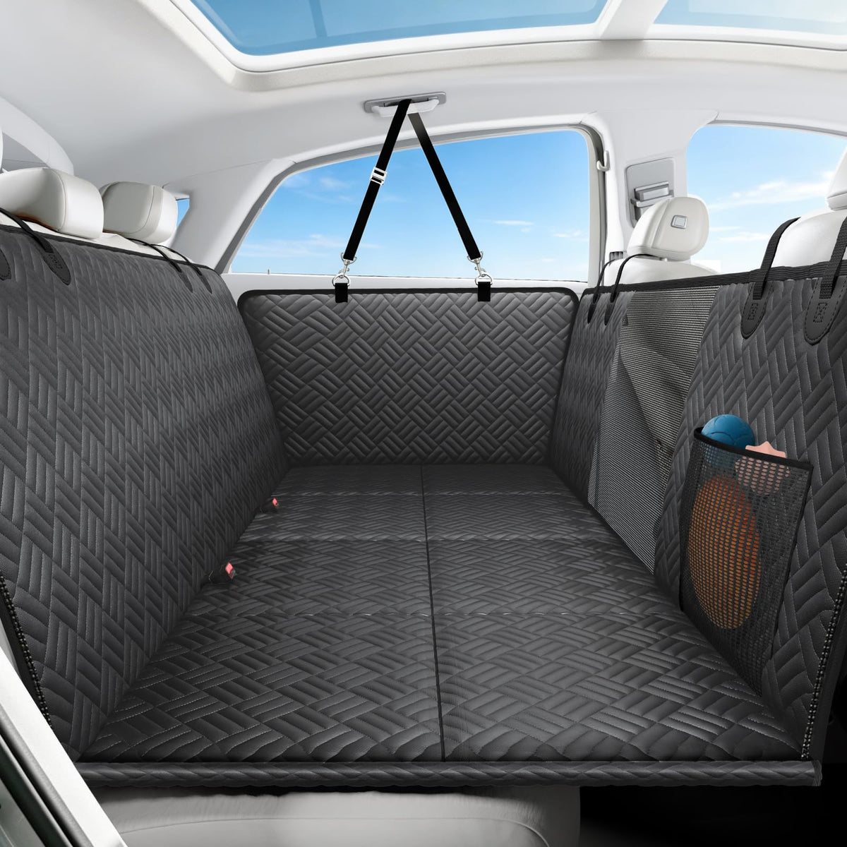 Hard-Bottom Dog Car Seat Cover & Back Seat Extender