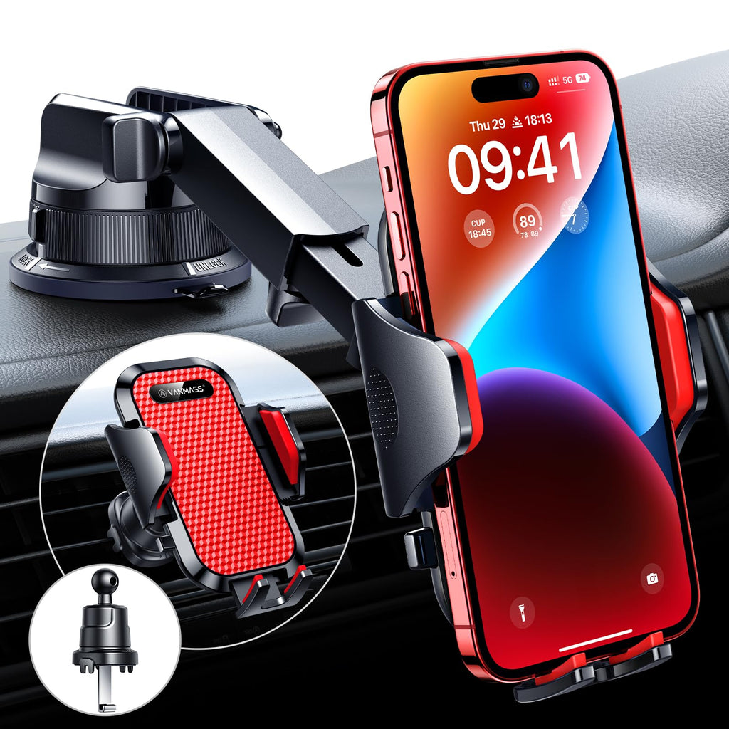 Military-Grade Car Phone Mount for Dashboard, Vent & Windshield