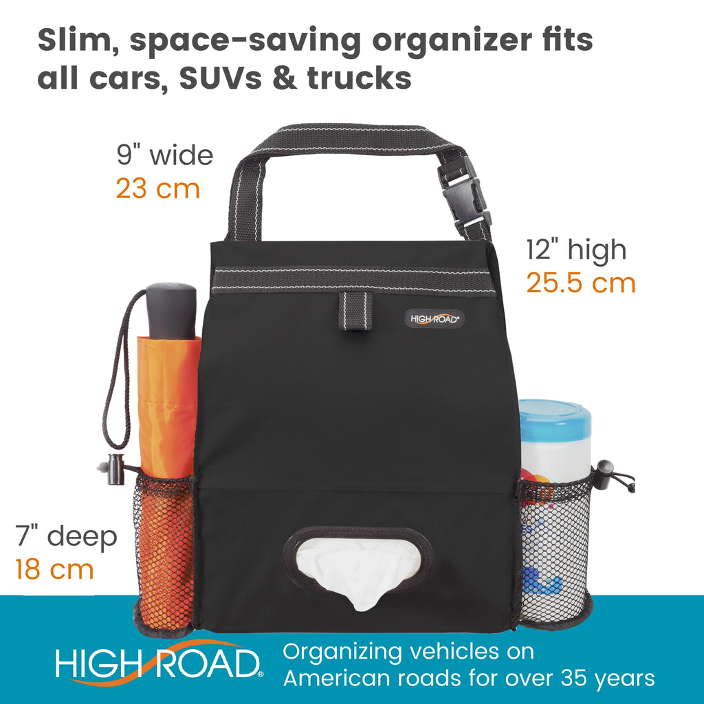 2-Gallon Car Organizer with Trash Bin & Tissue Holder
