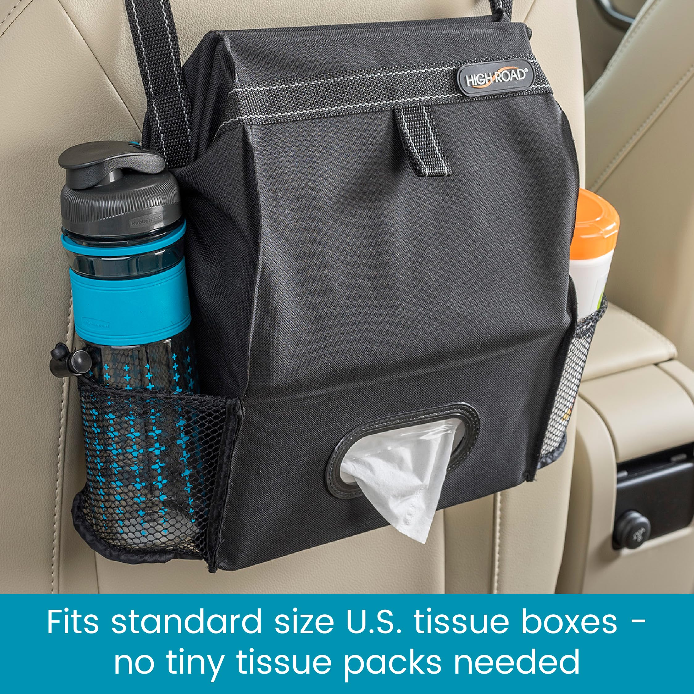 2-Gallon Car Organizer with Trash Bin & Tissue Holder