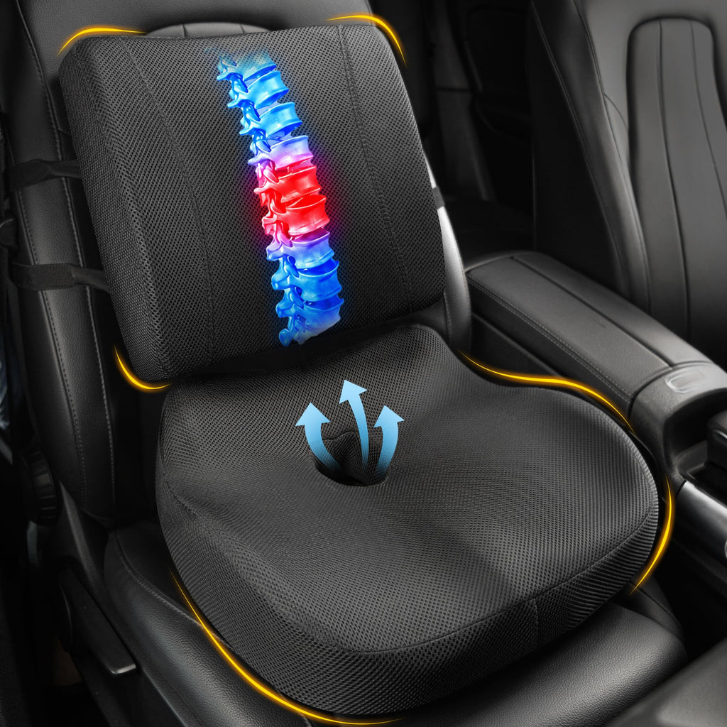 Ergonomic Memory Foam Car Seat Cushion for Long Drives