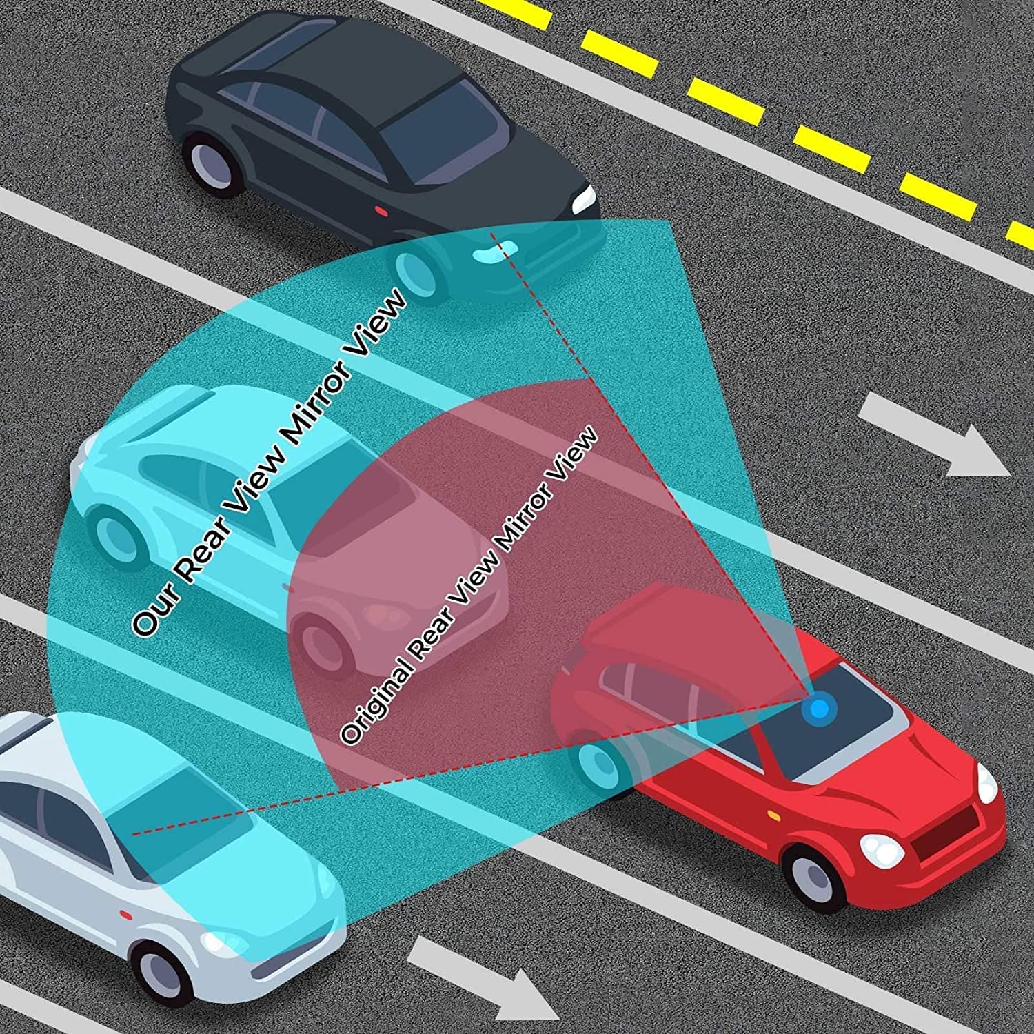 Wide-Angle Car Rearview Mirror for Enhanced Driving View